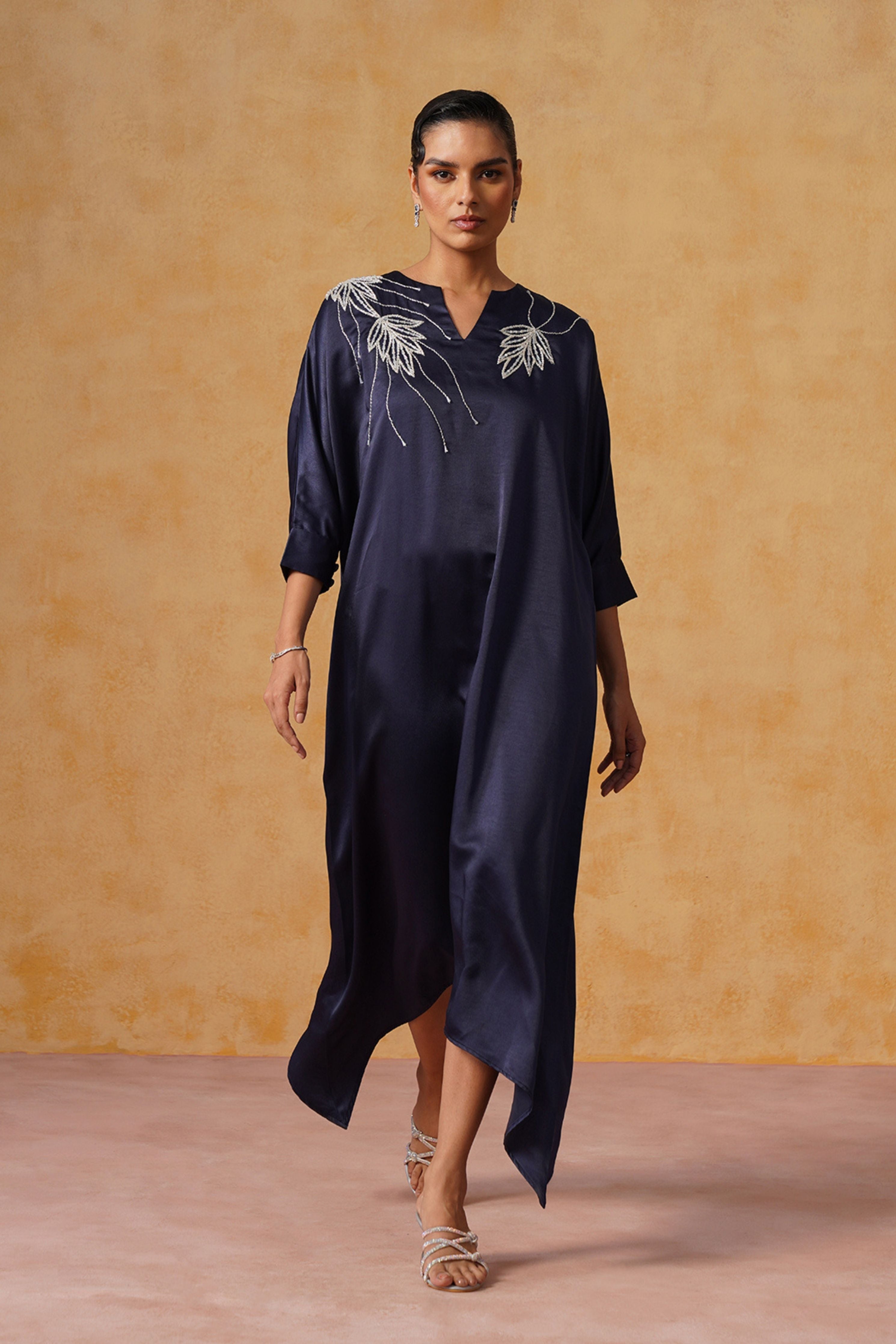 Zara Navy Kaftan Dress