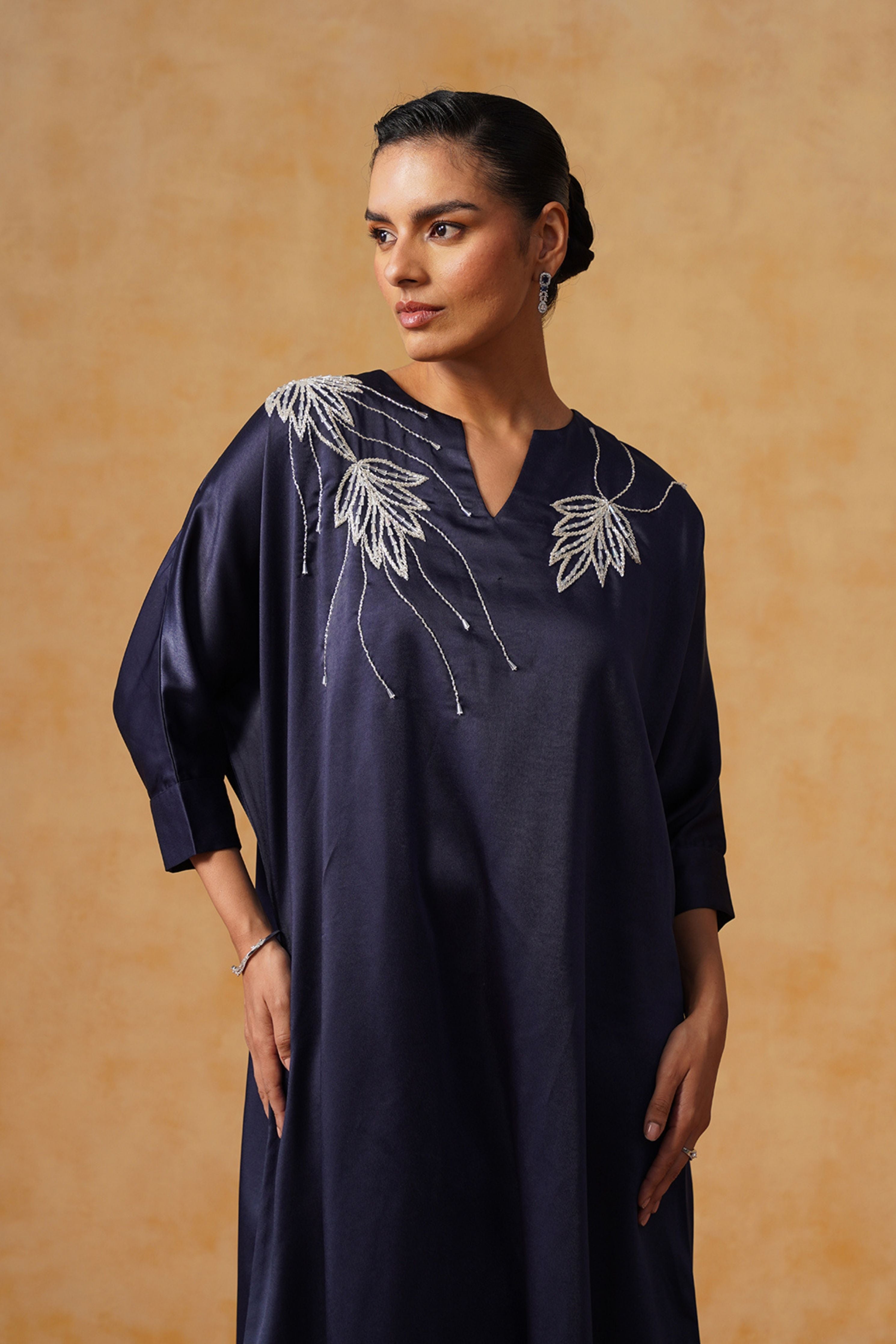 Zara Navy Kaftan Dress
