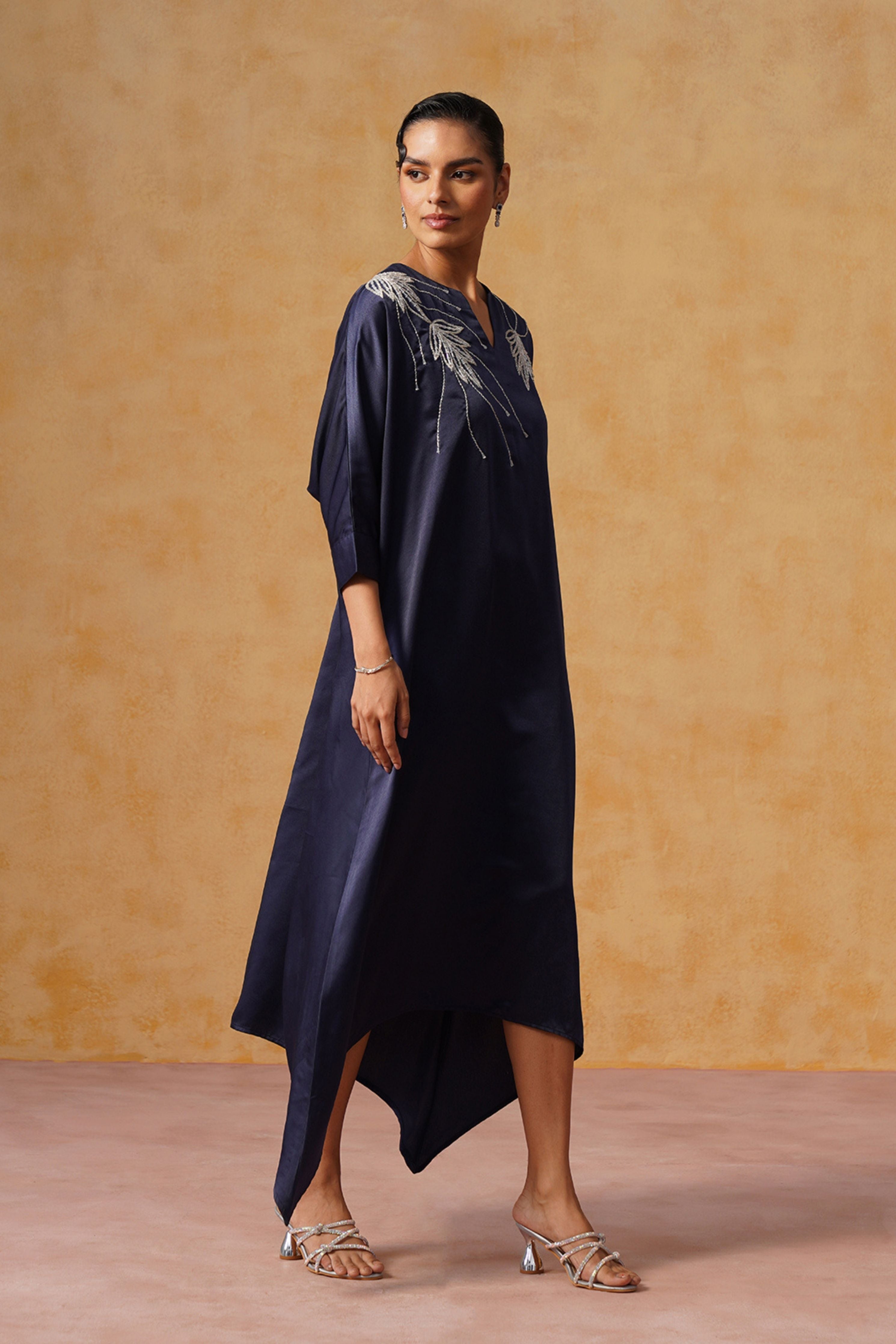 Zara Navy Kaftan Dress