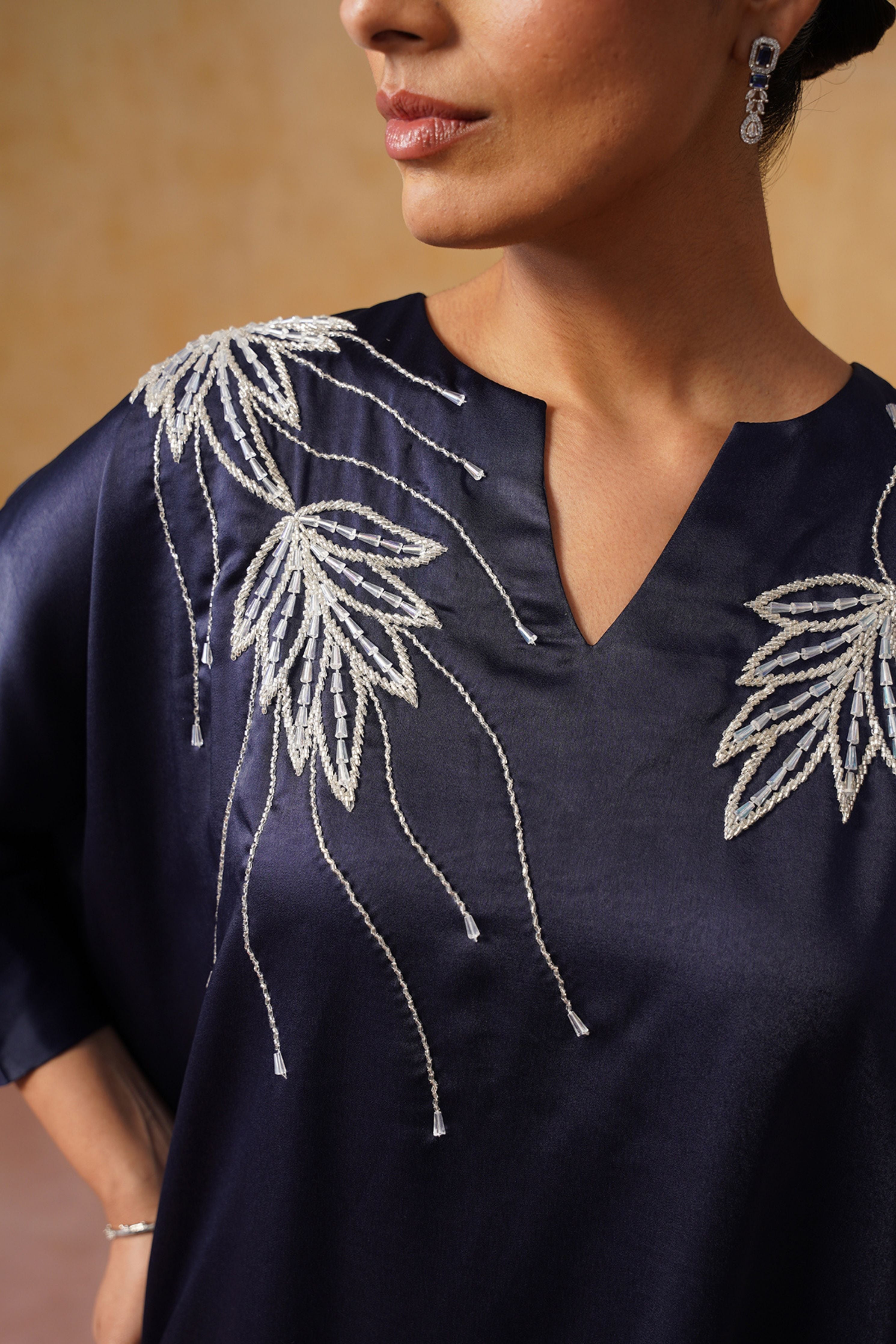 Zara Navy Kaftan Dress