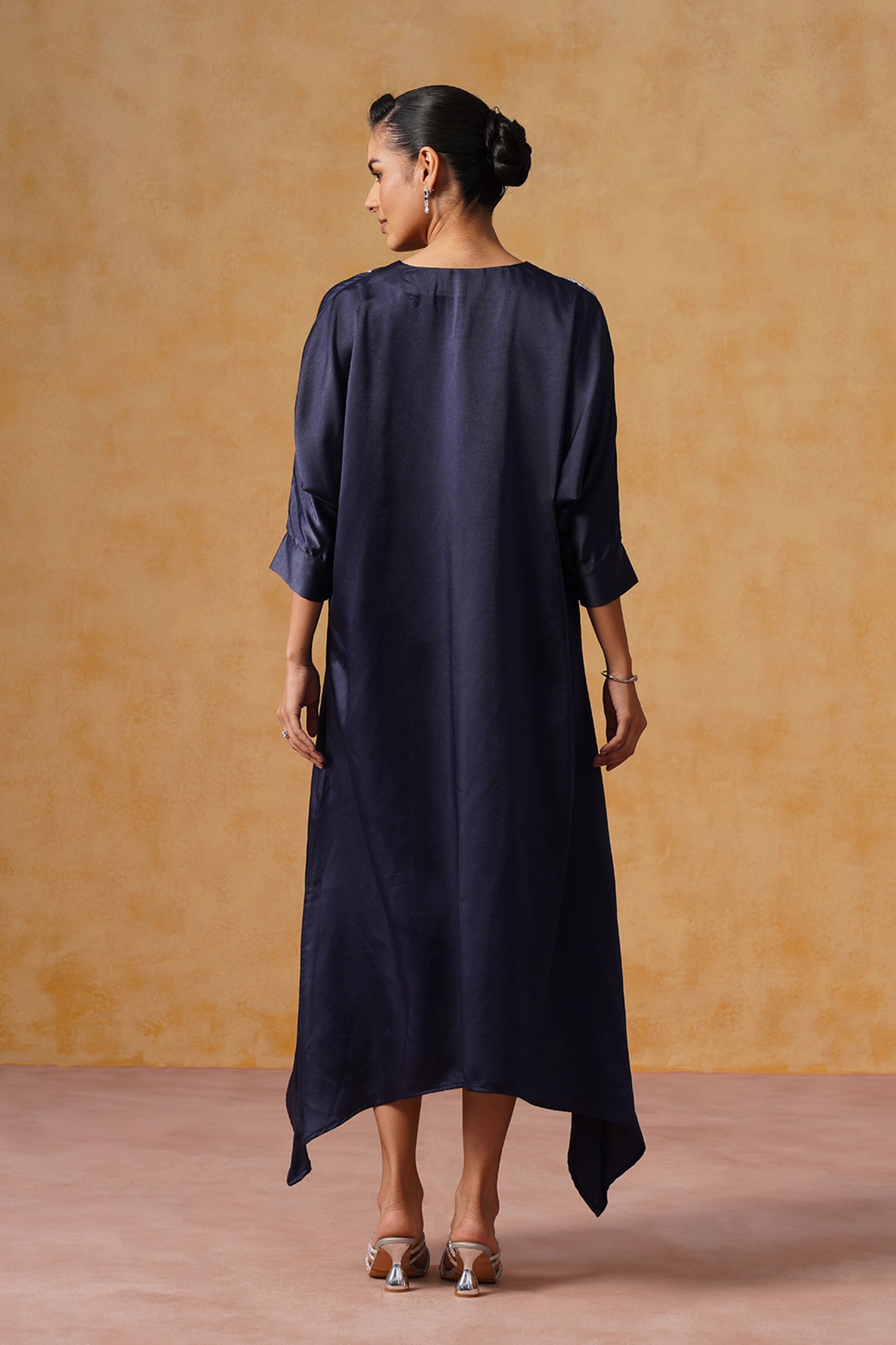 Zara Navy Kaftan Dress