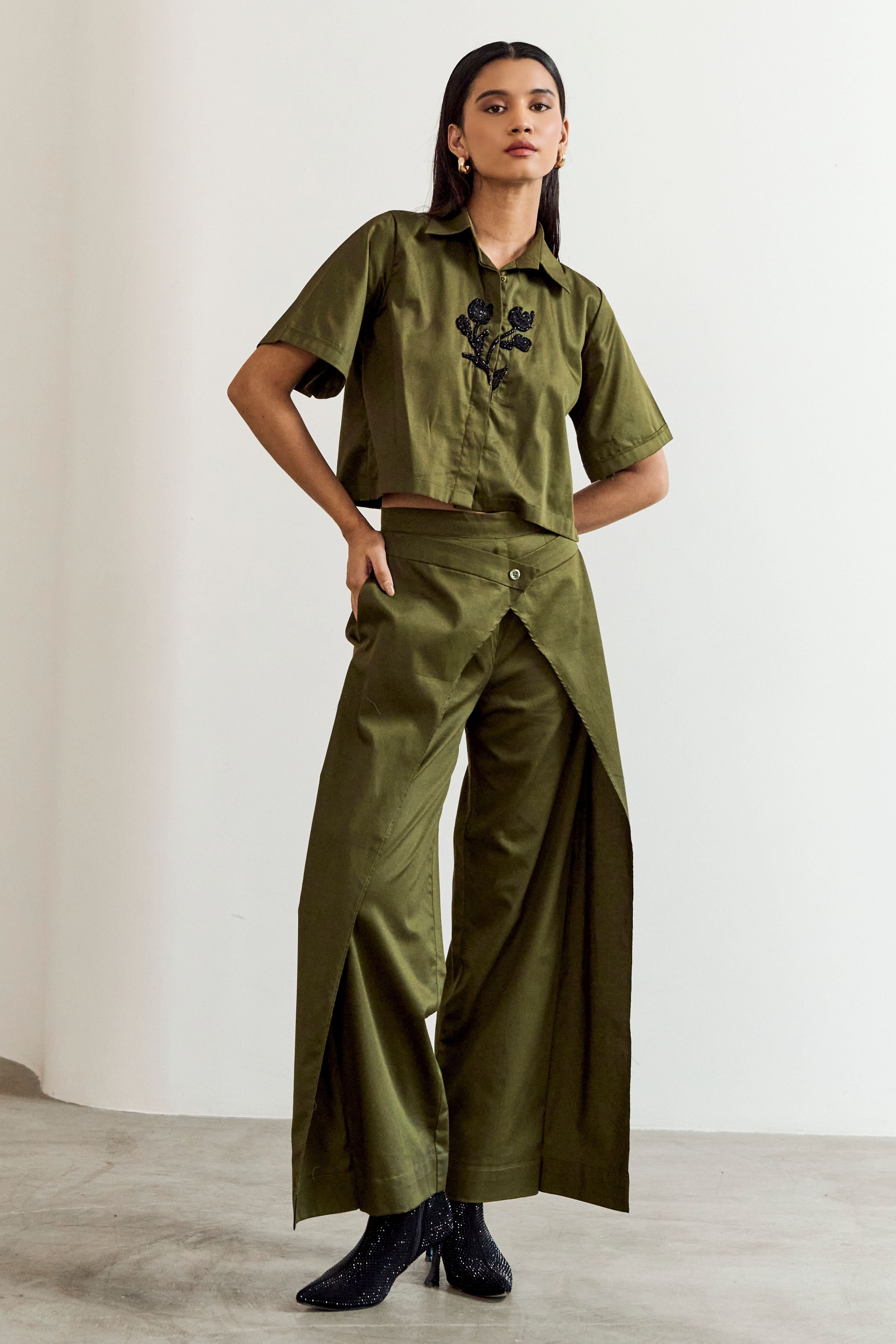 Olive Flower Tuplip coord
