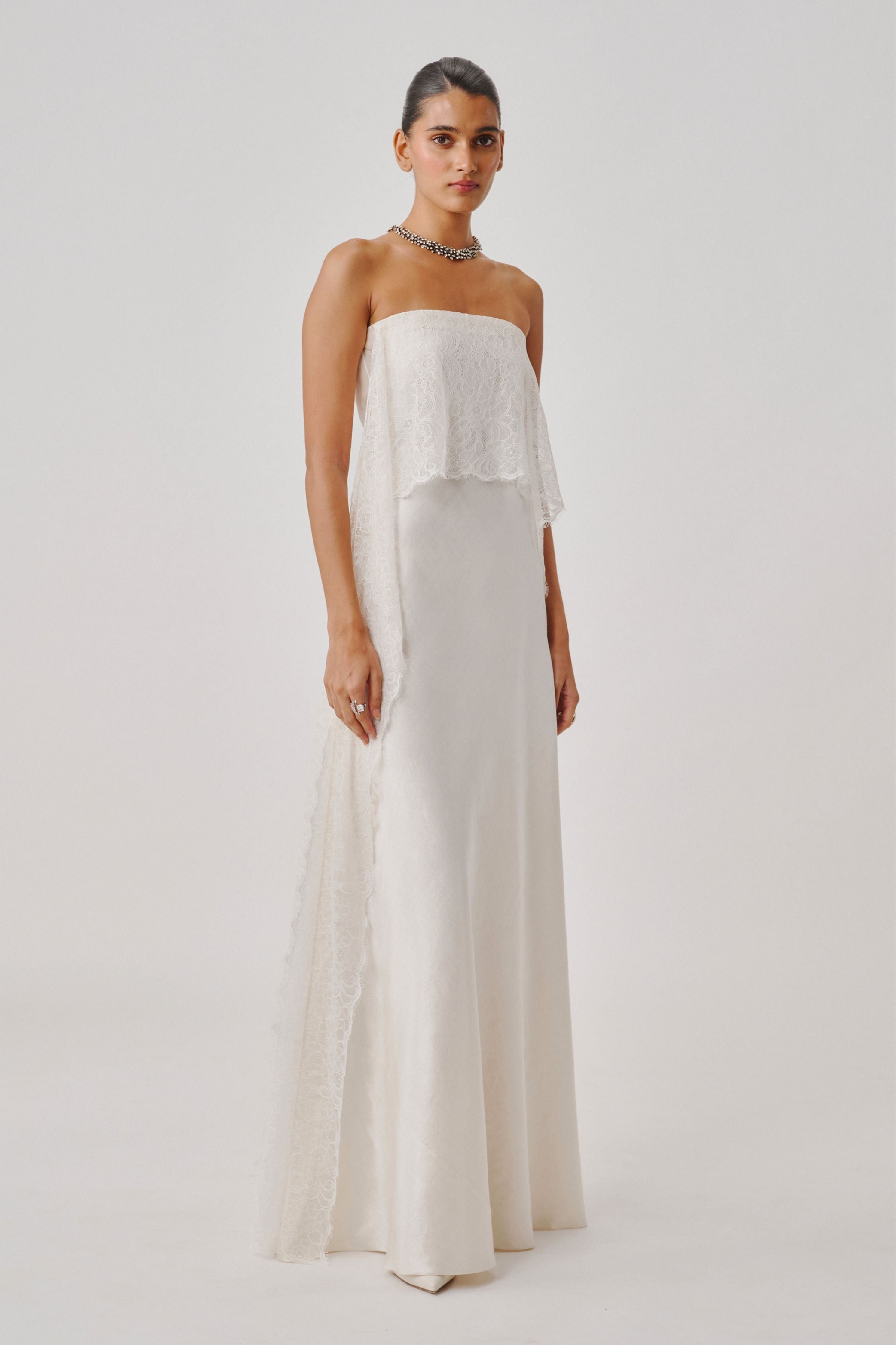 White Peony Lace Gown
