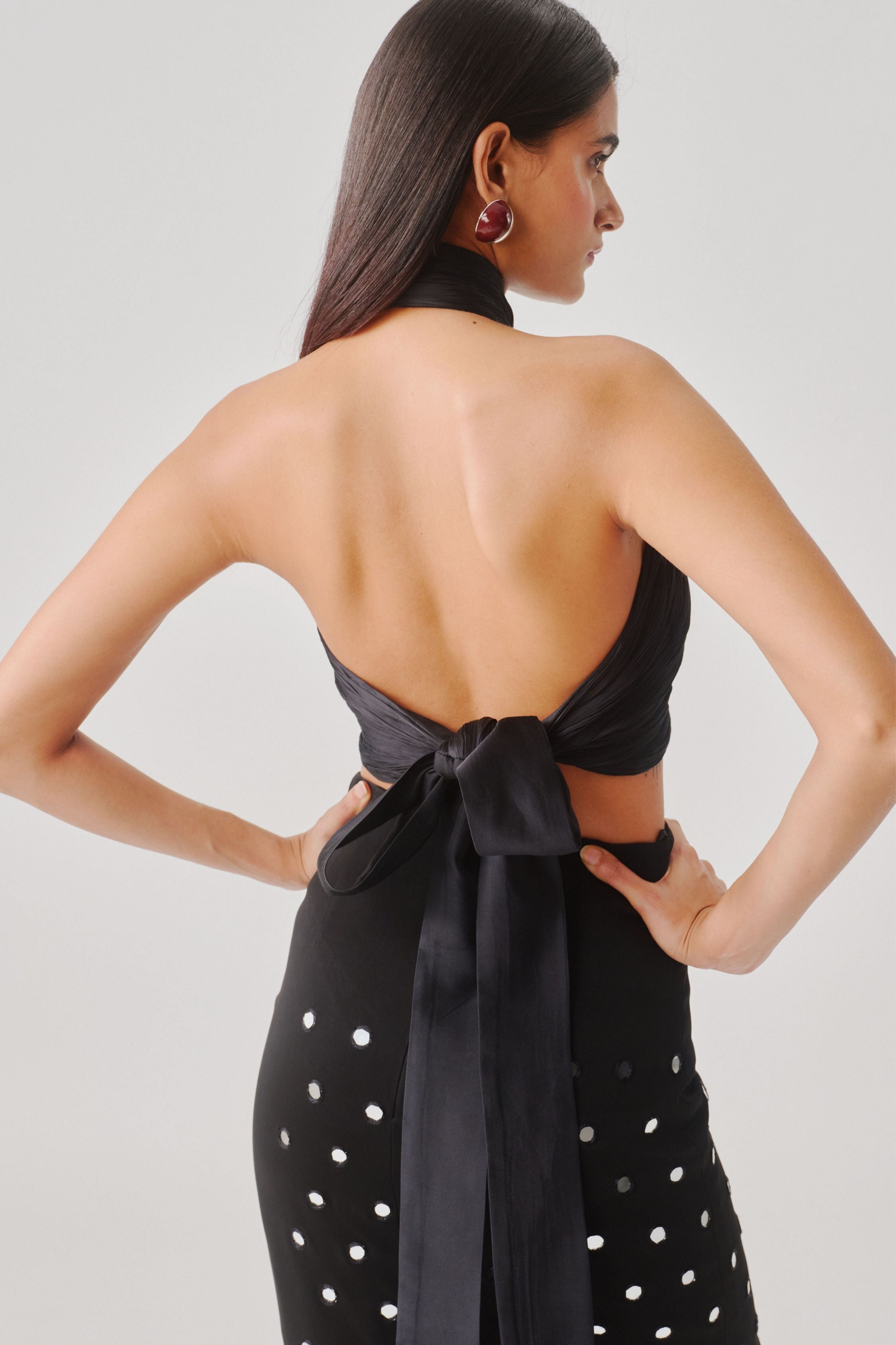 Hope Halter Neck Top in Black