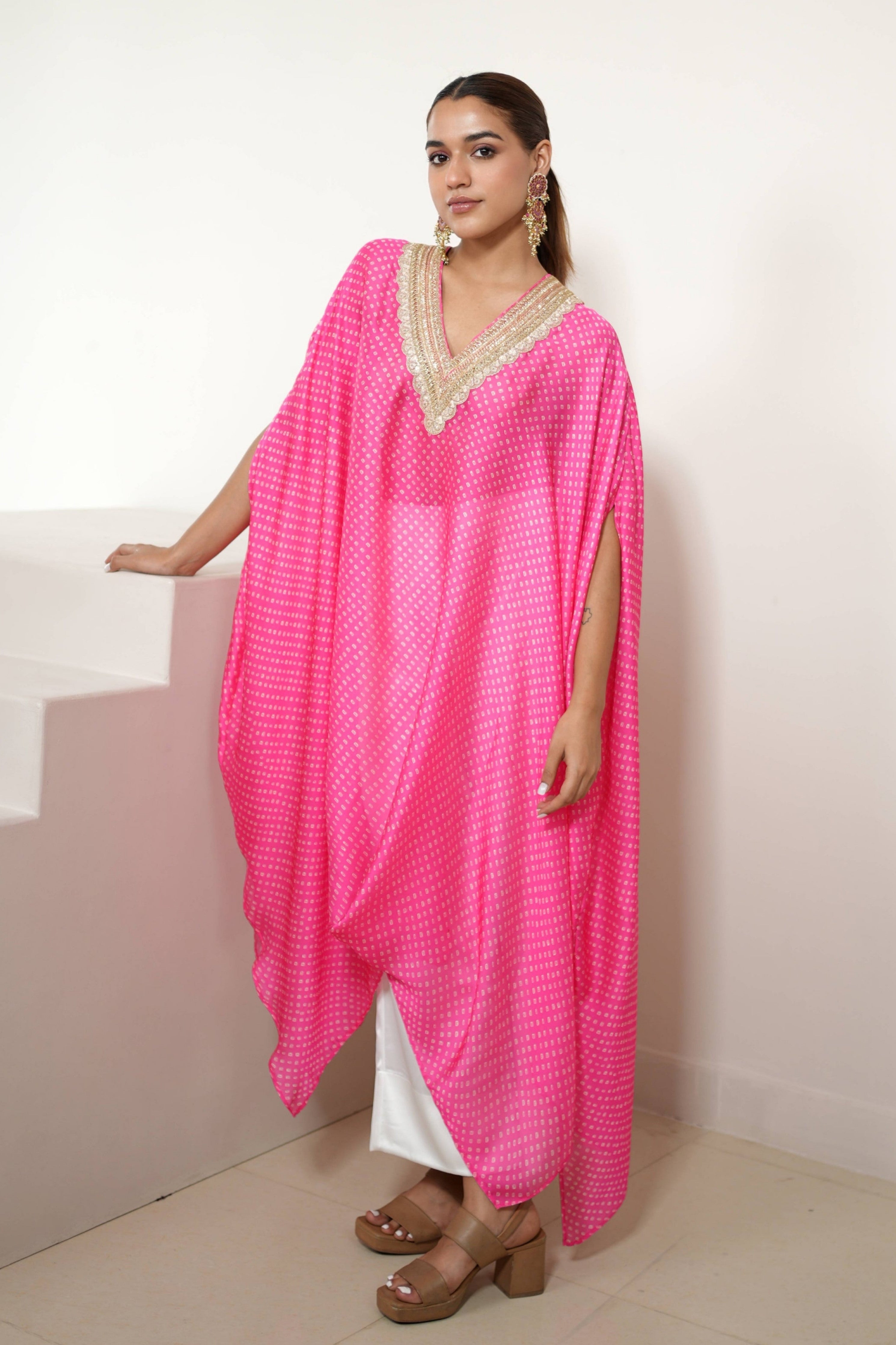 Fuchsia Gold Kaftan