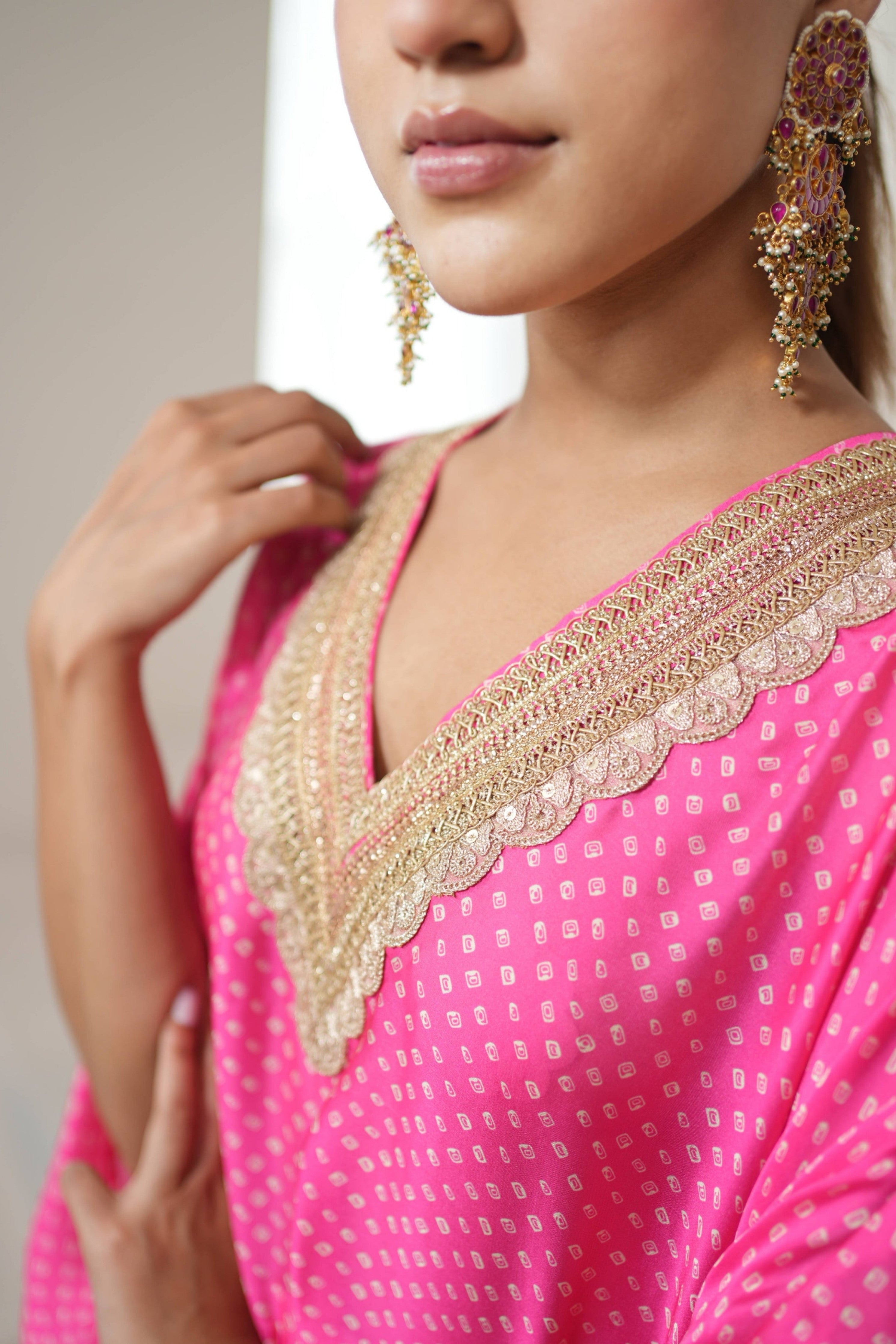 Fuchsia Gold Kaftan