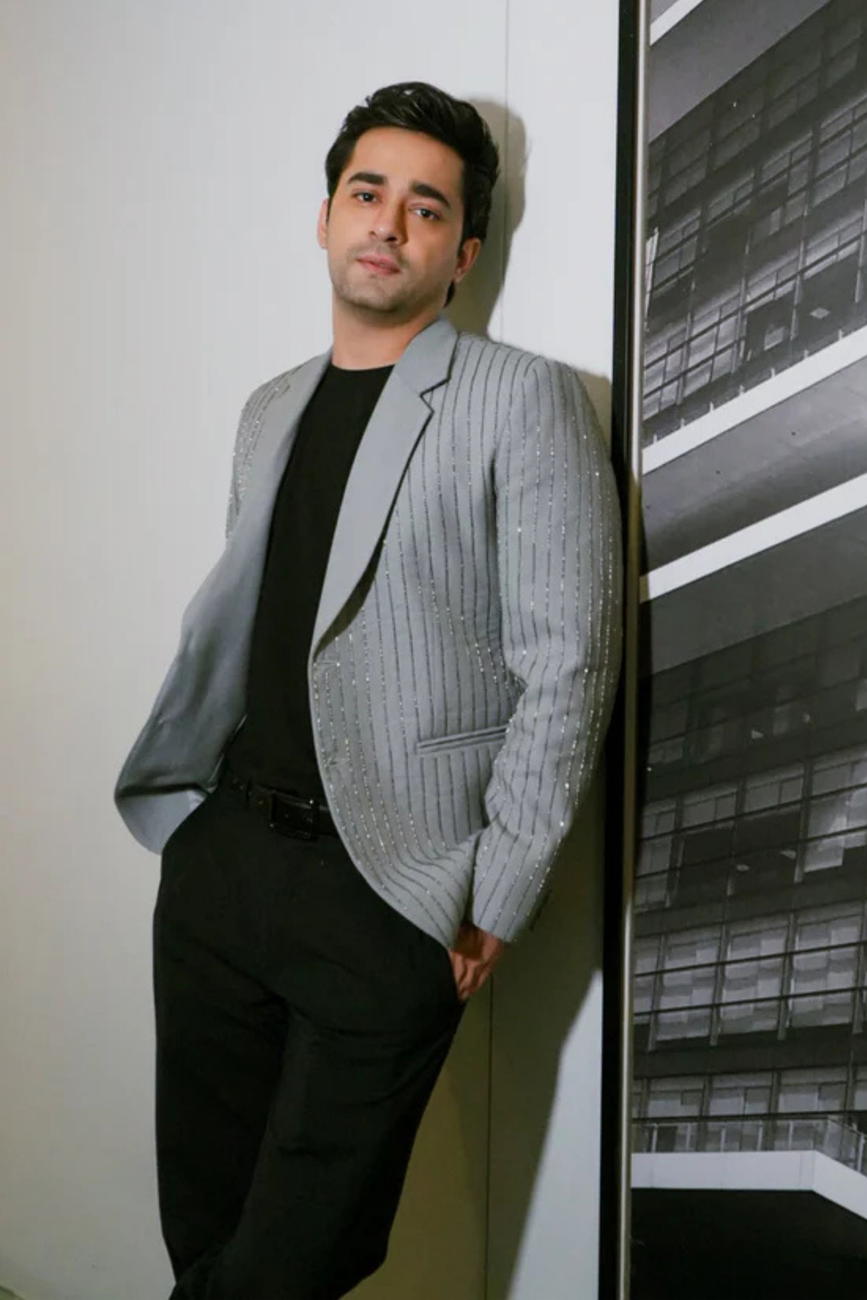 Grey Linear Blazer