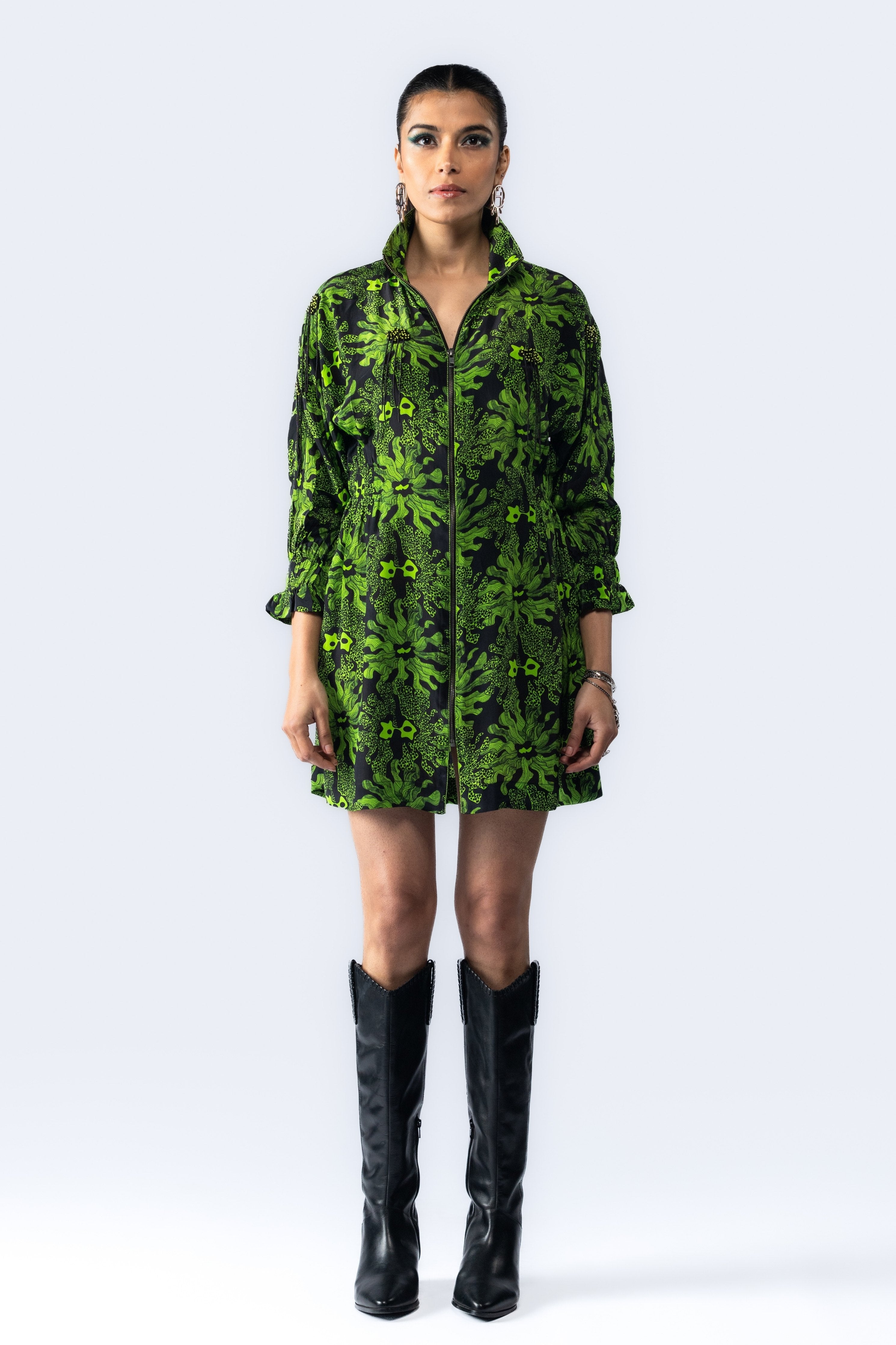 Green Embroidered Dress