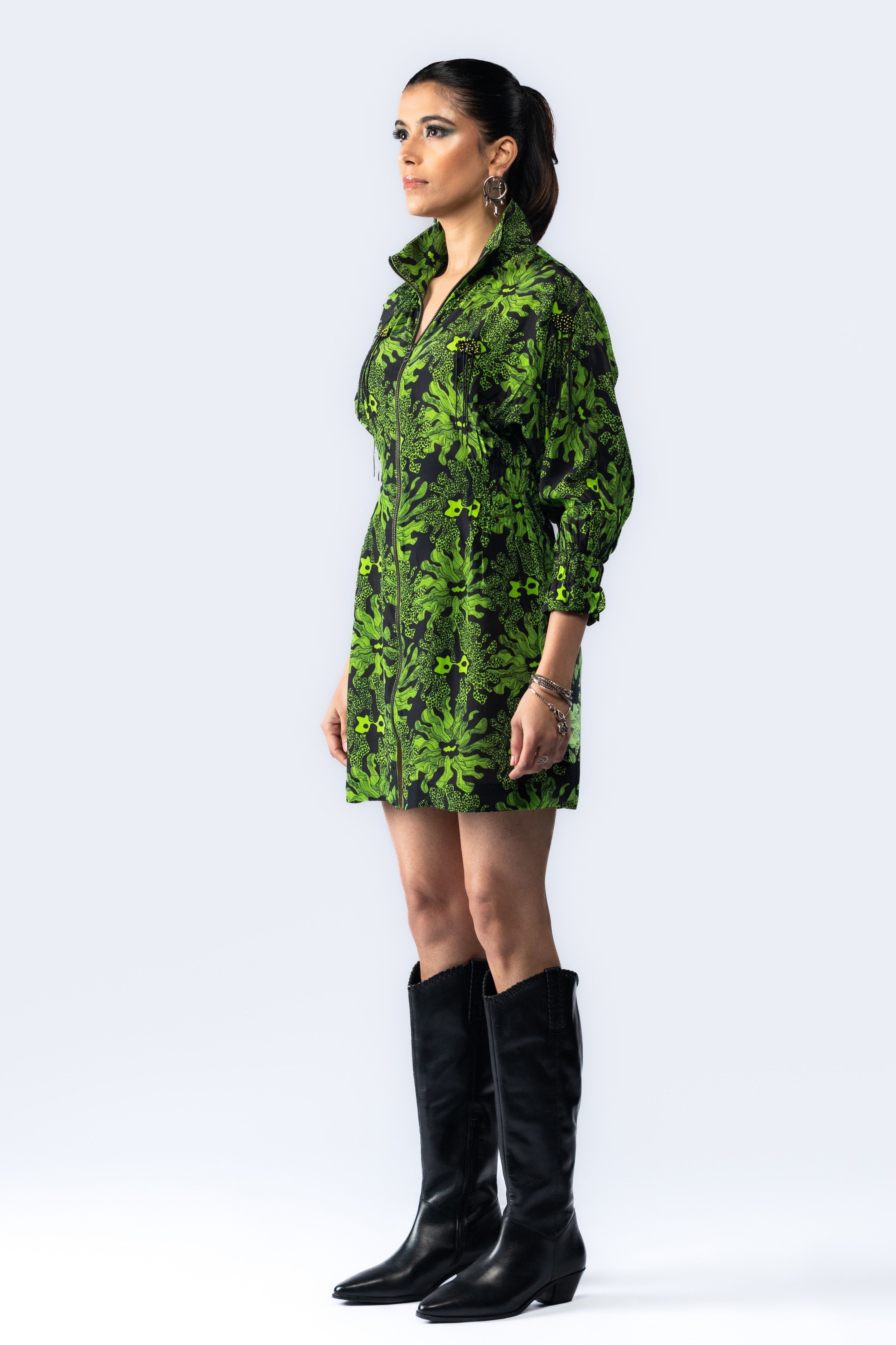 Green Embroidered Dress