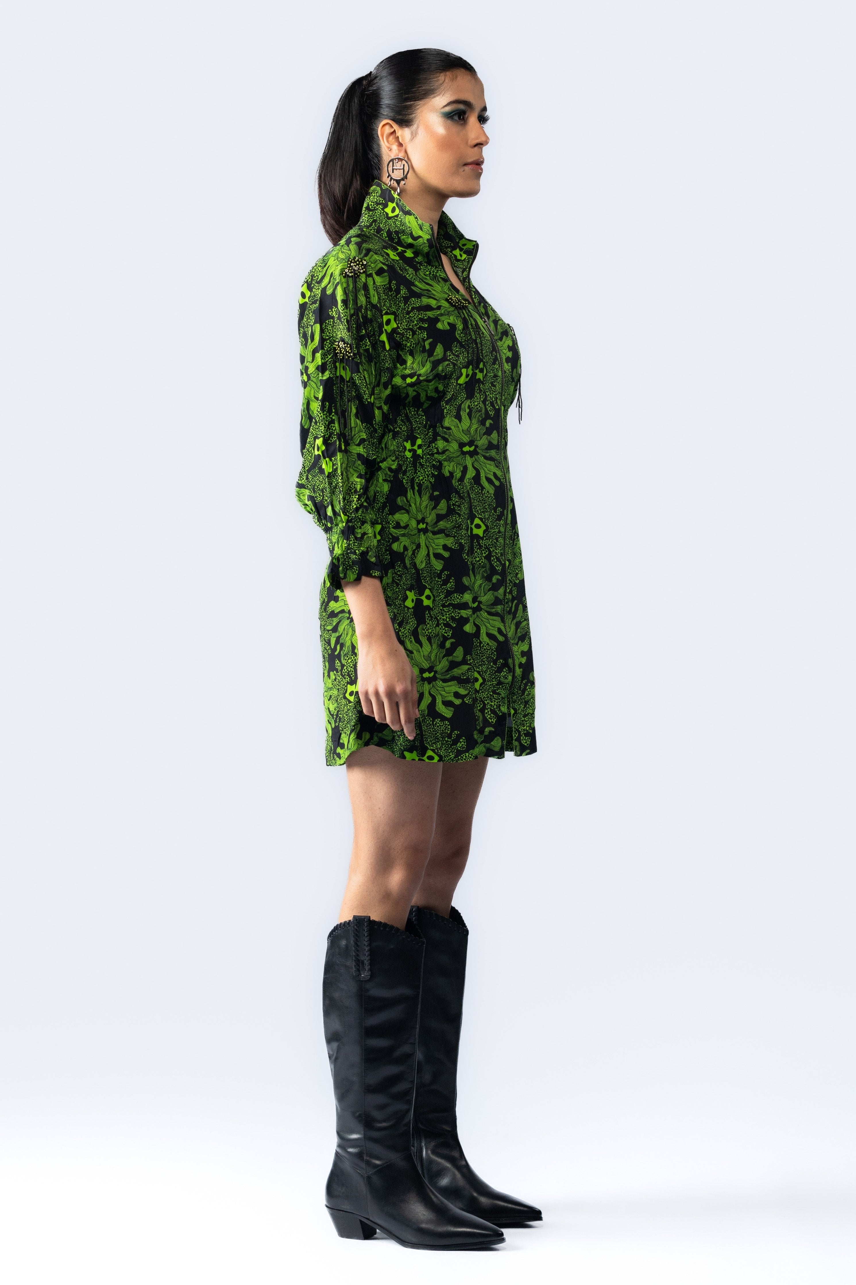 Green Embroidered Dress