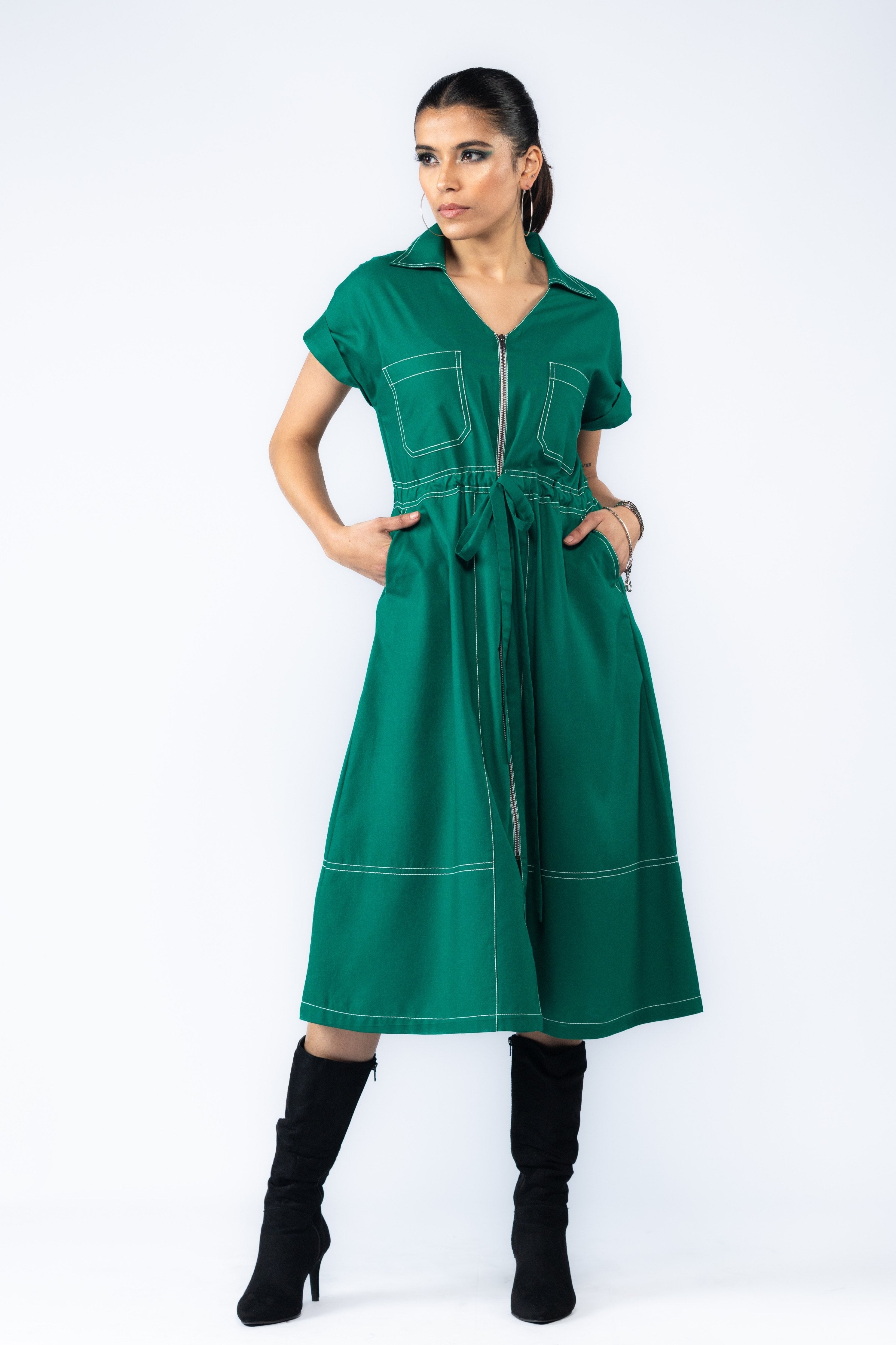 Green Zipper Dress