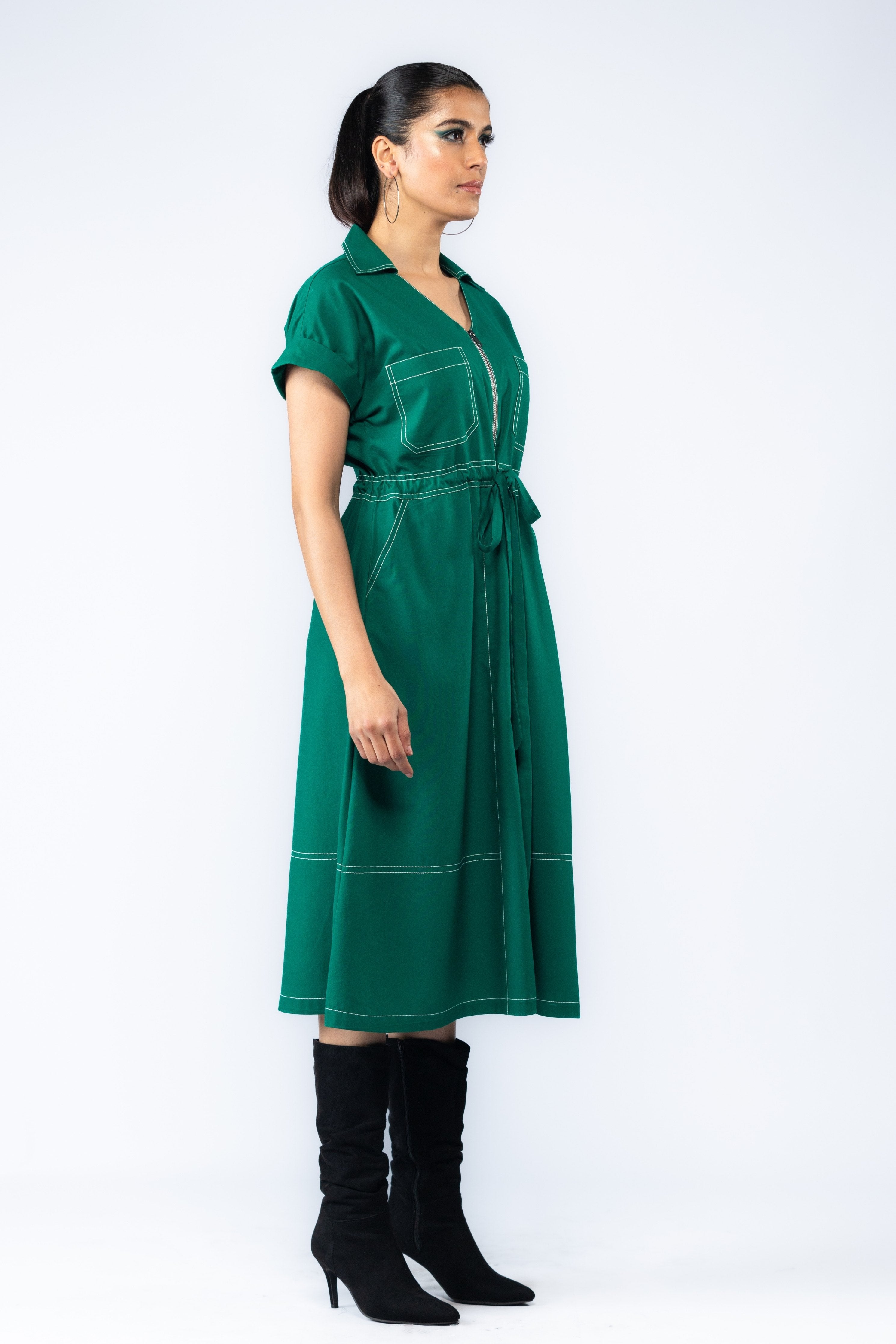 Green Zipper Dress