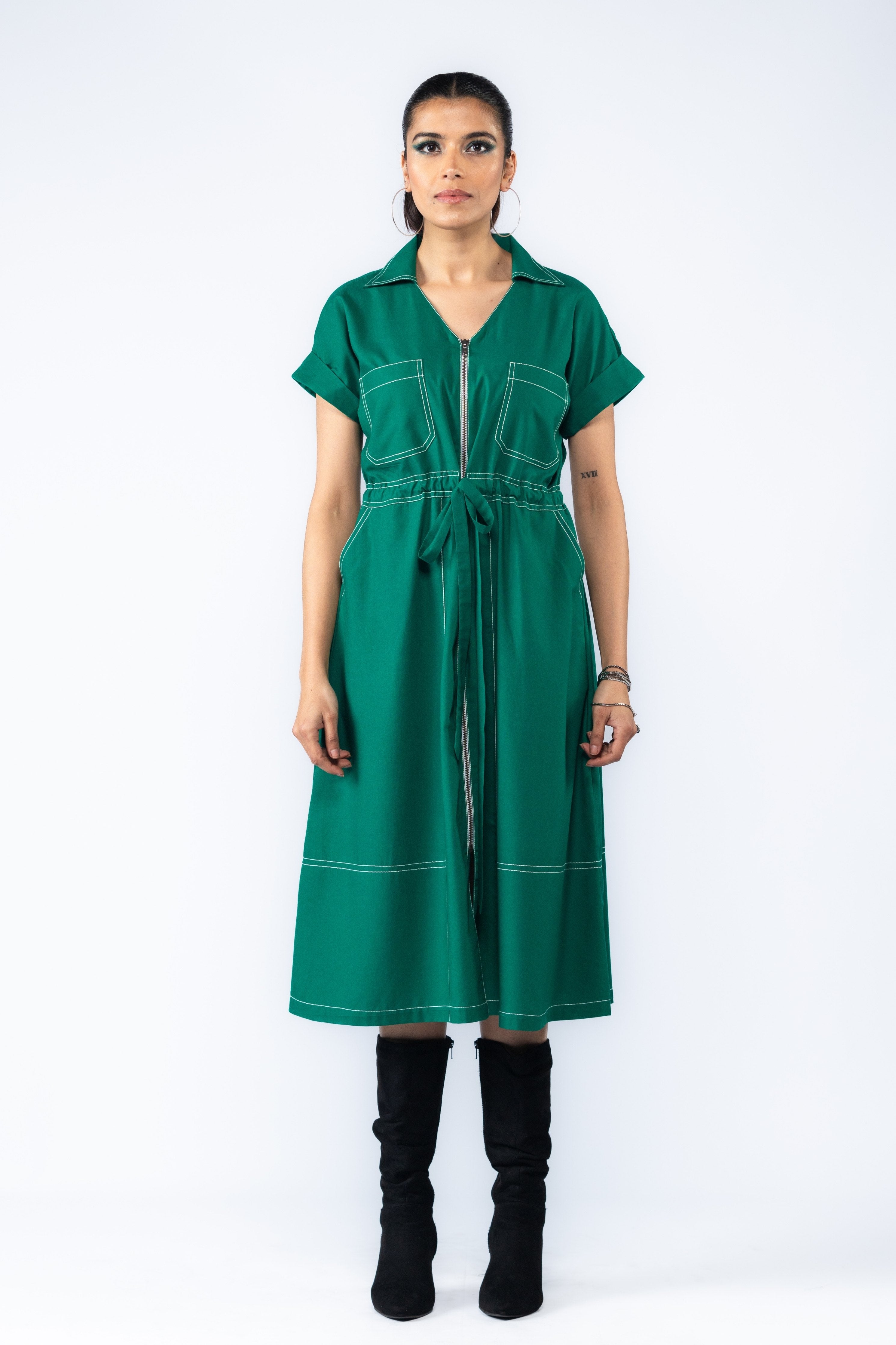 Green Zipper Dress