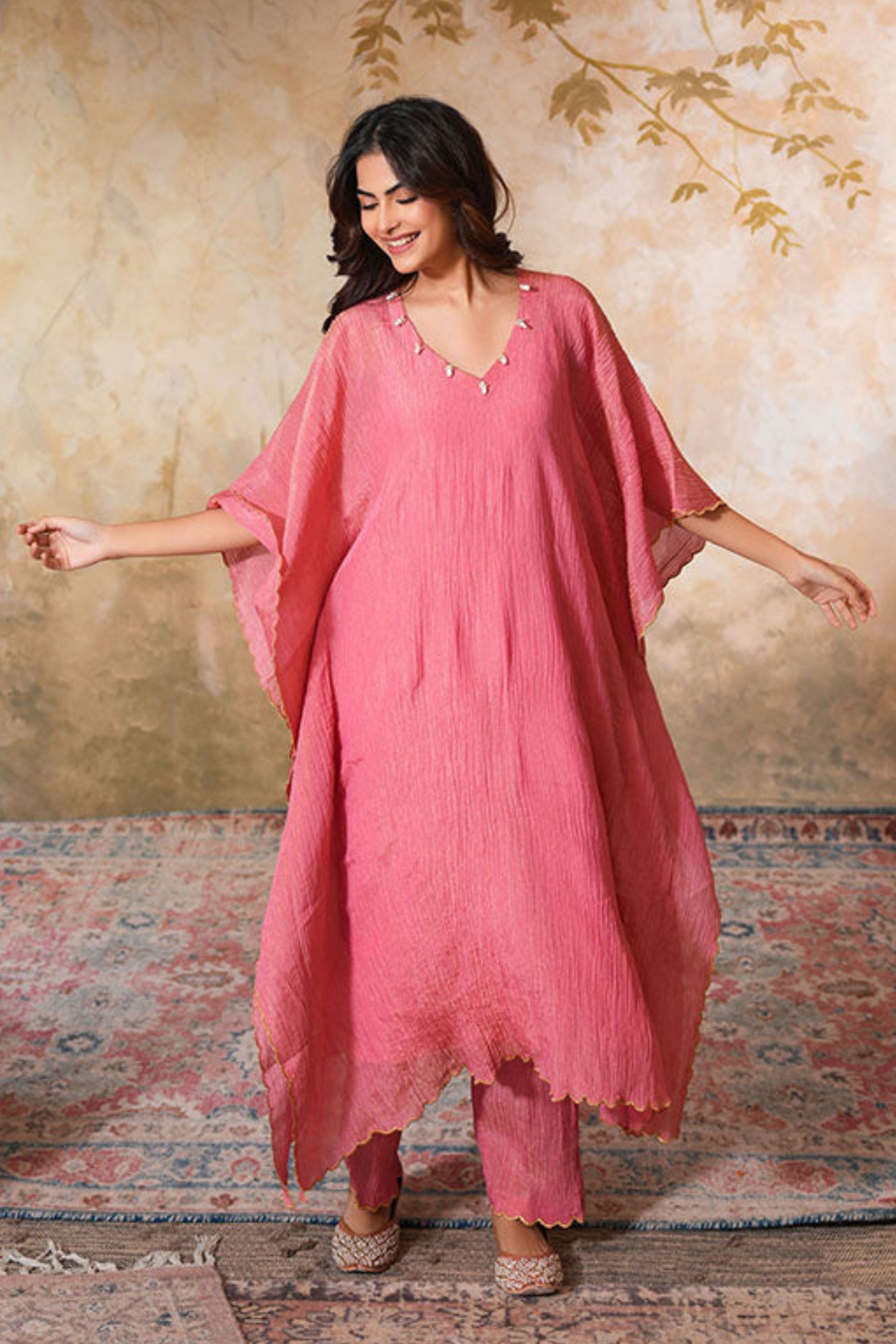 Sharbati Tissue Silk Kaftan Set