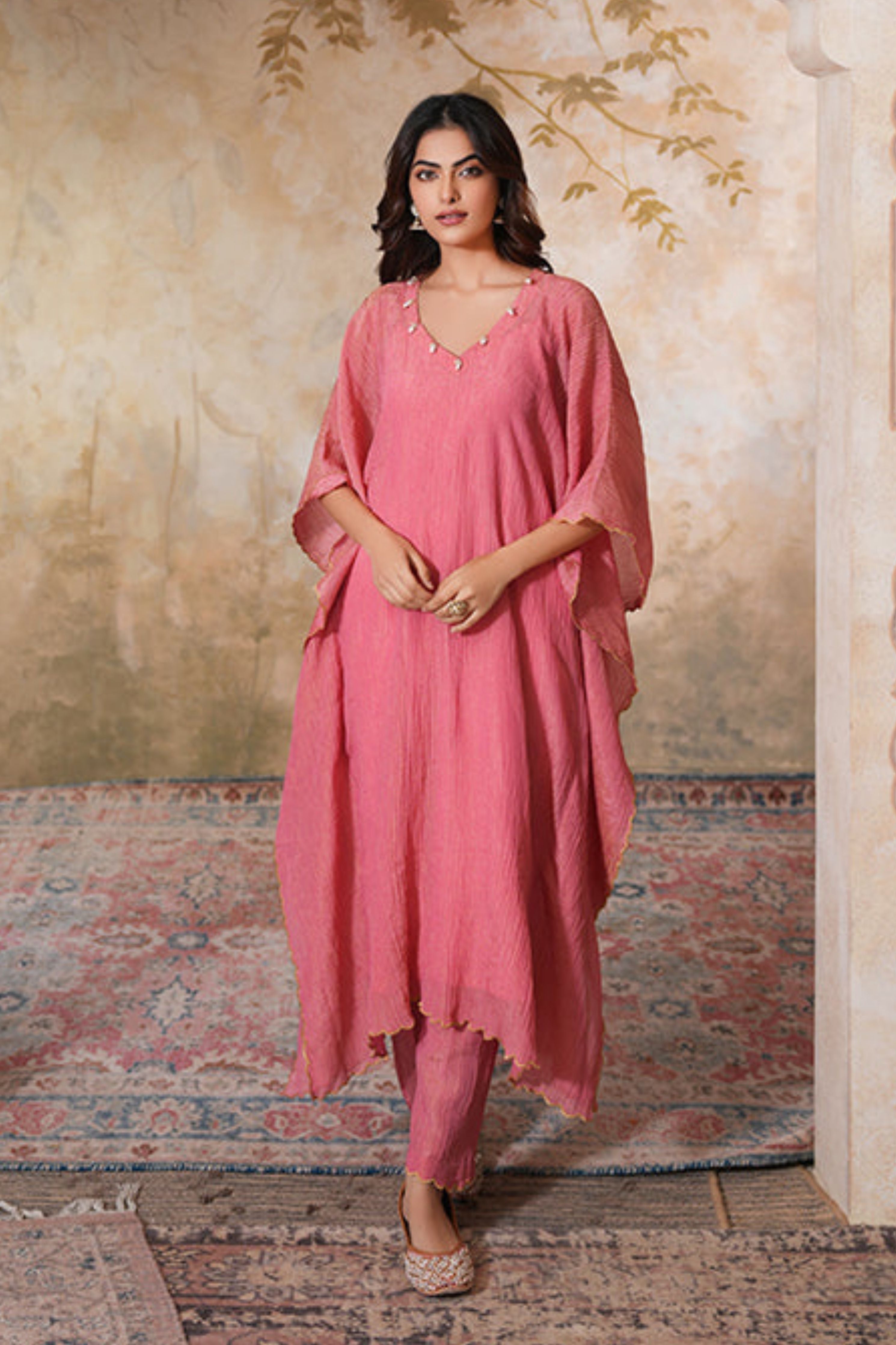 Sharbati Tissue Silk Kaftan Set