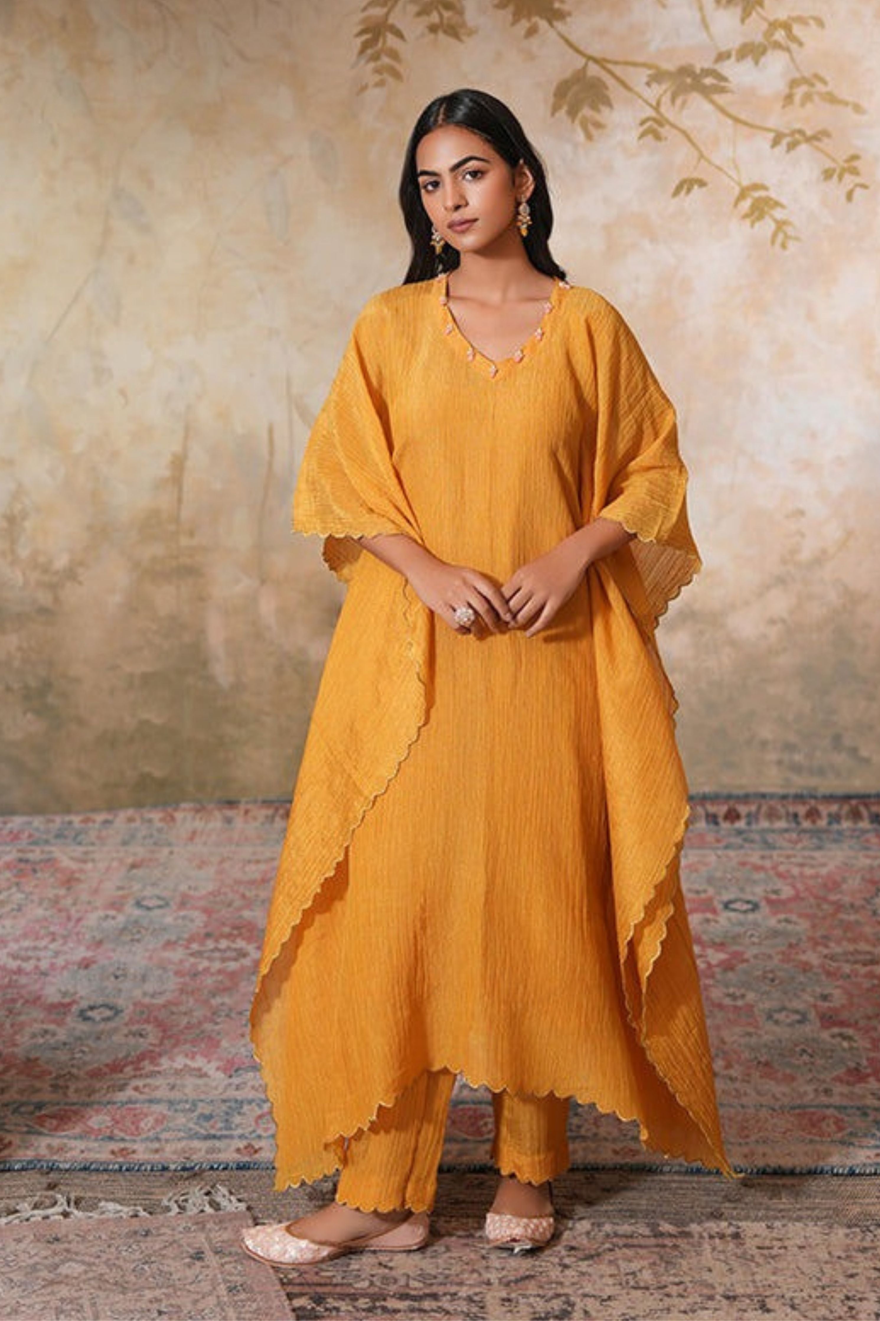 Sunehra Tissue Silk Kaftan Set