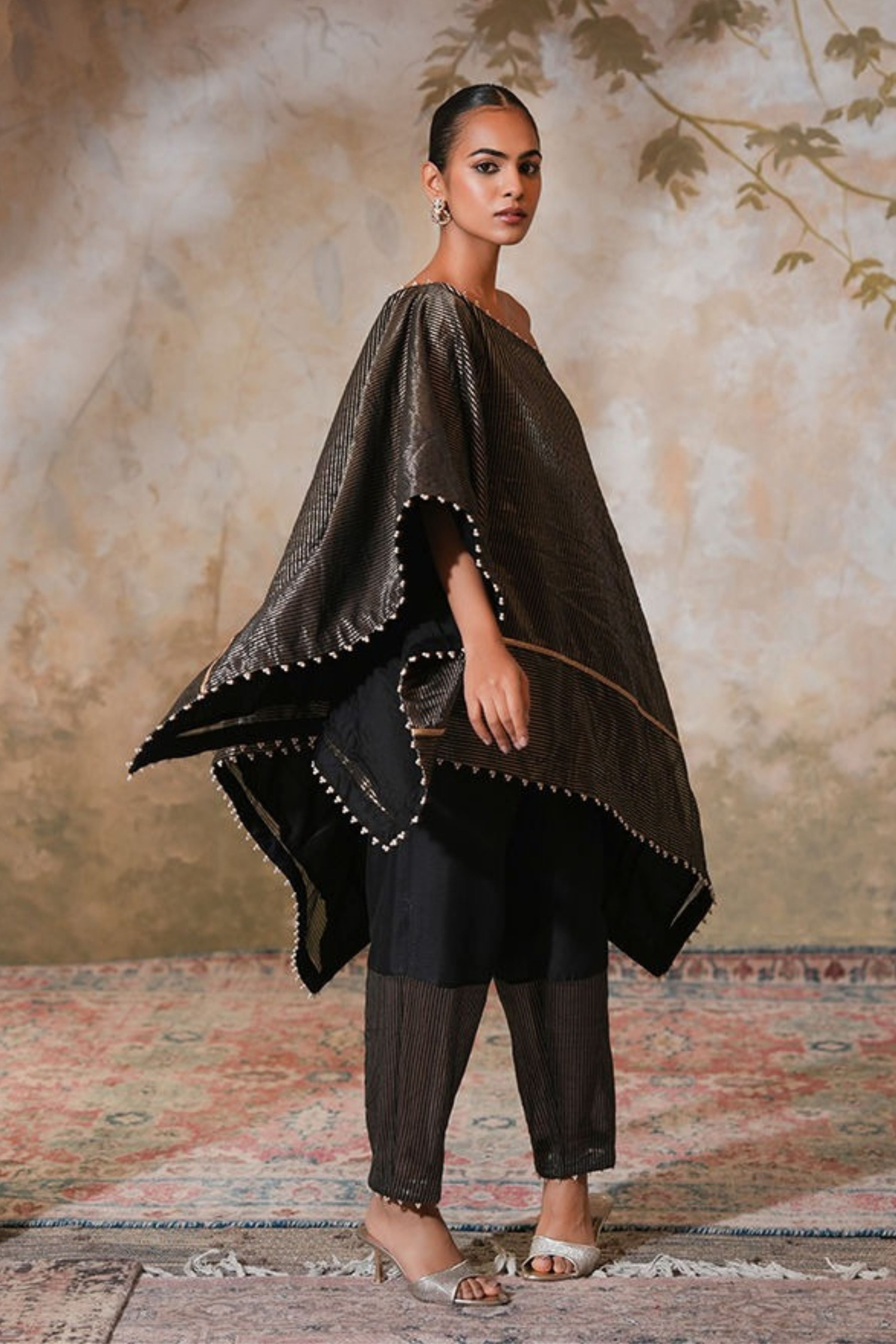 Kohl Tissue Silk Kaftan Set