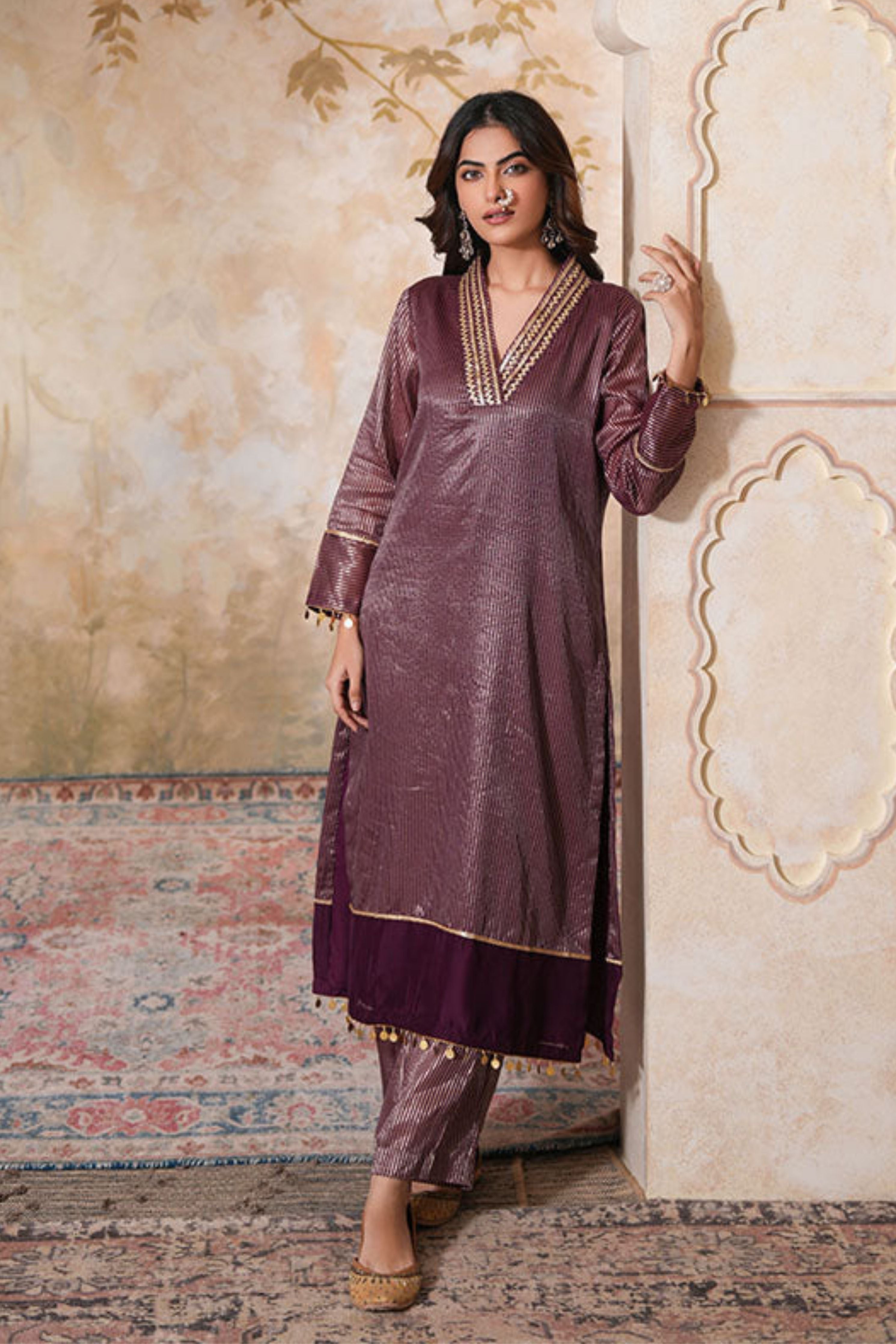 Gauhar Gota Kurta Set With Dupatta