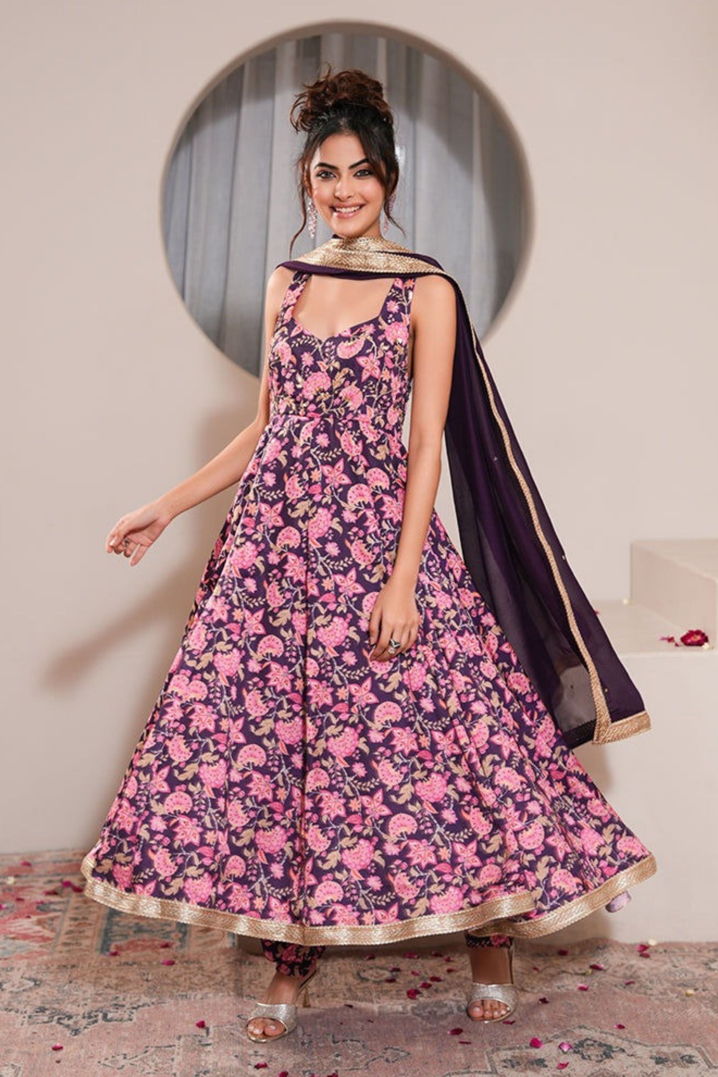 Zinnia Gul Anarkali Set With Dupatta