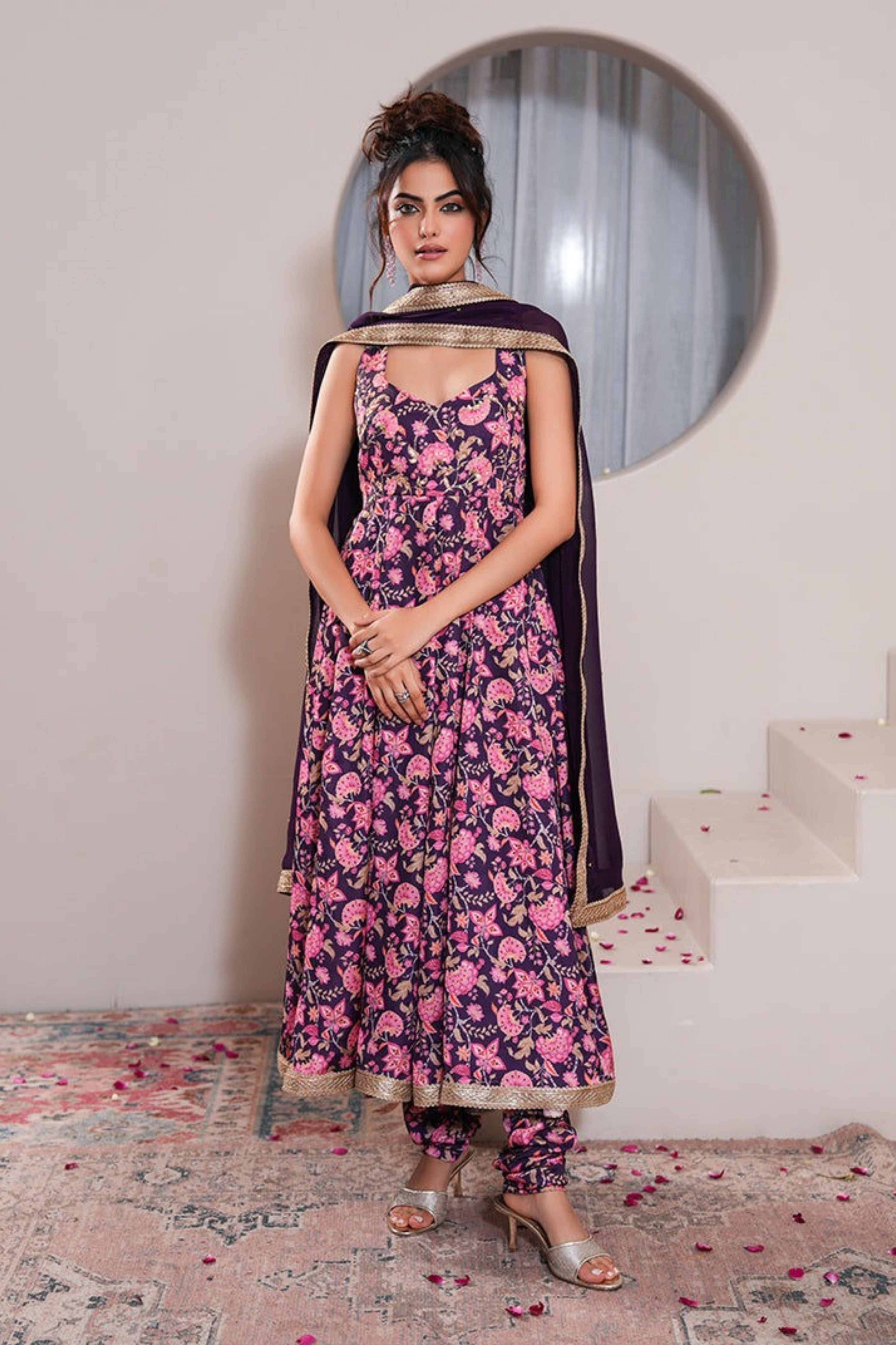 Zinnia Gul Anarkali Set With Dupatta