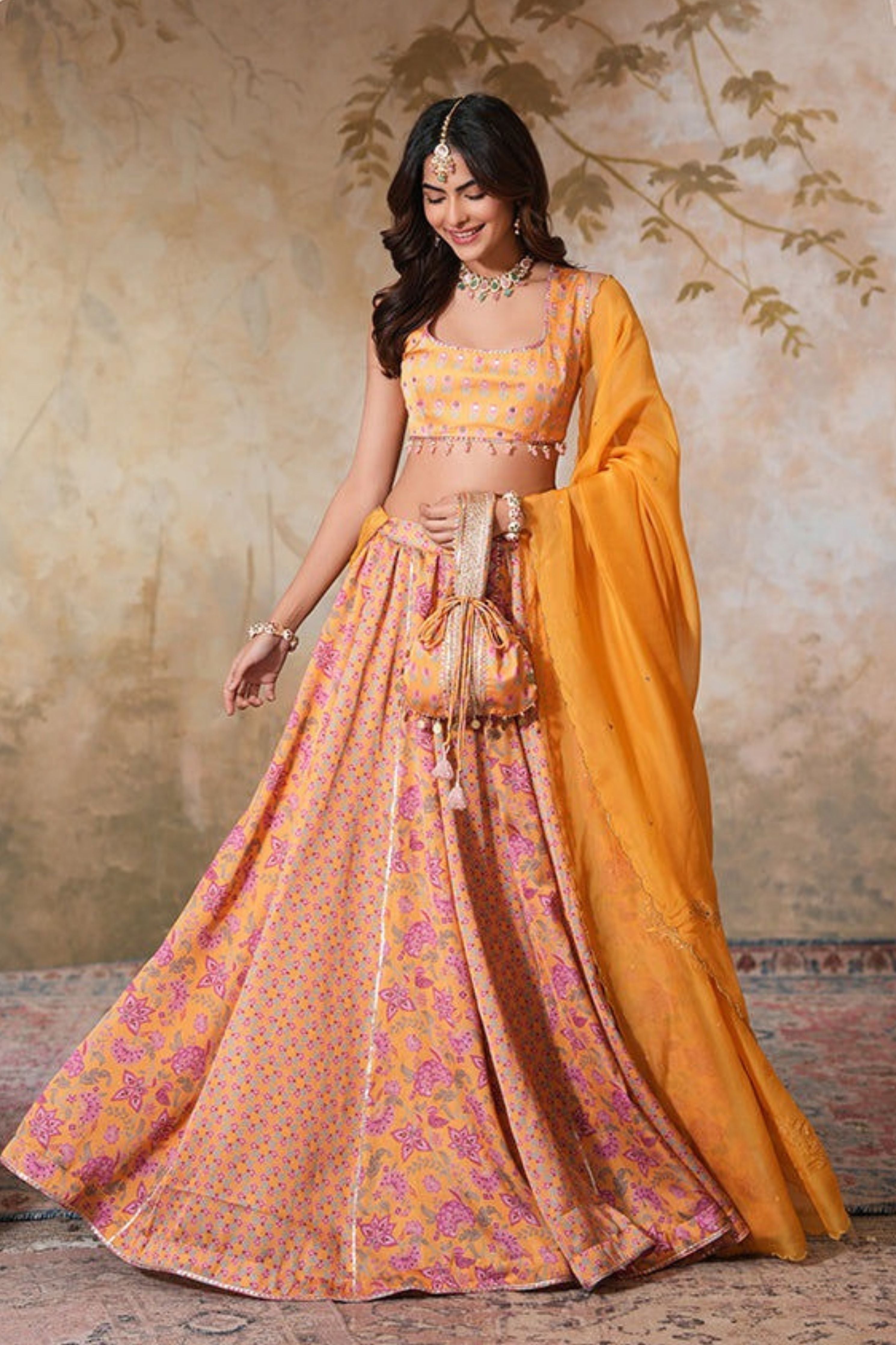 Kesariya Heer Lehenga Set With Dupatta