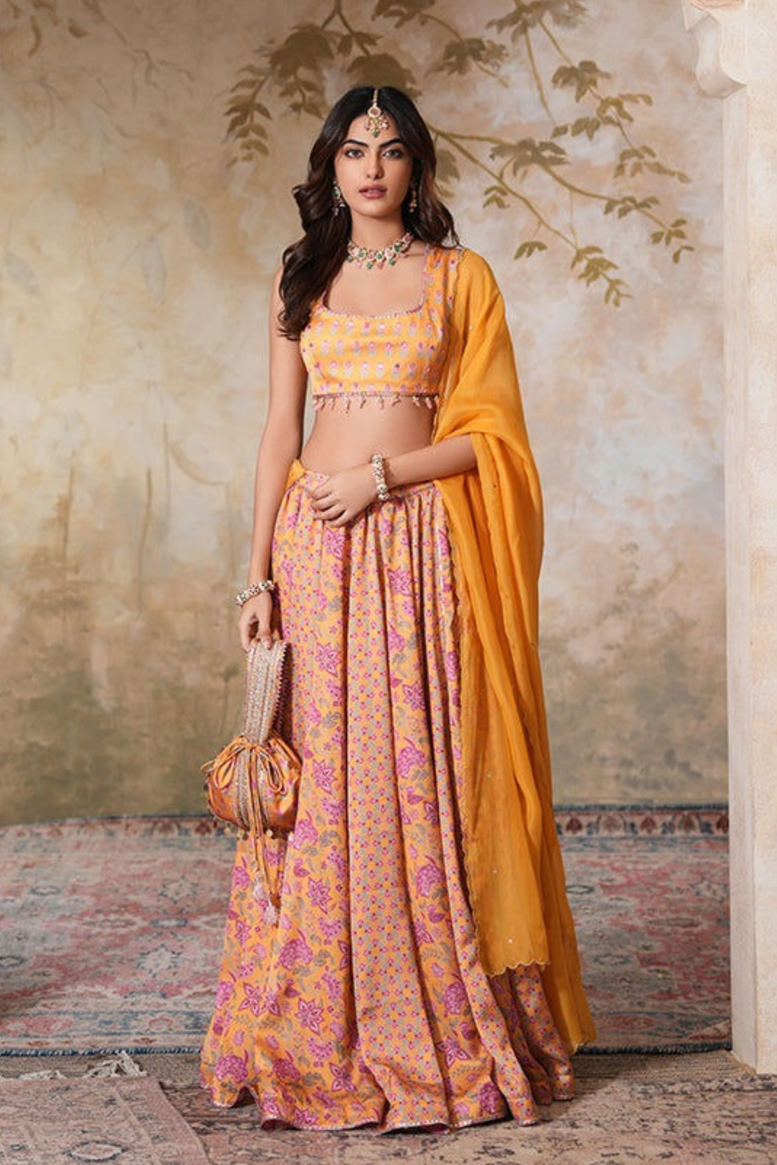 Kesariya Heer Lehenga Set With Dupatta