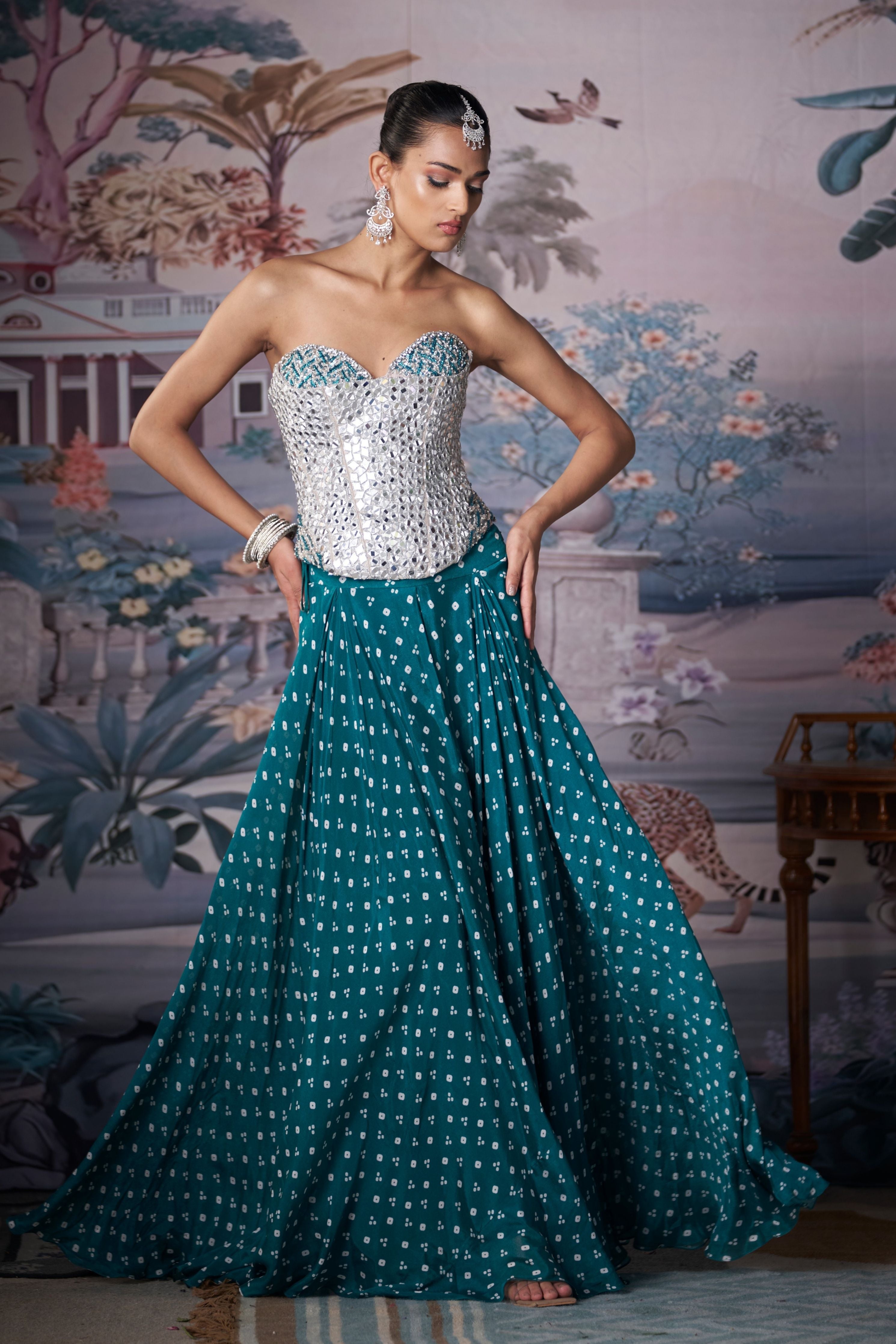 Green Goddess Lehenga set