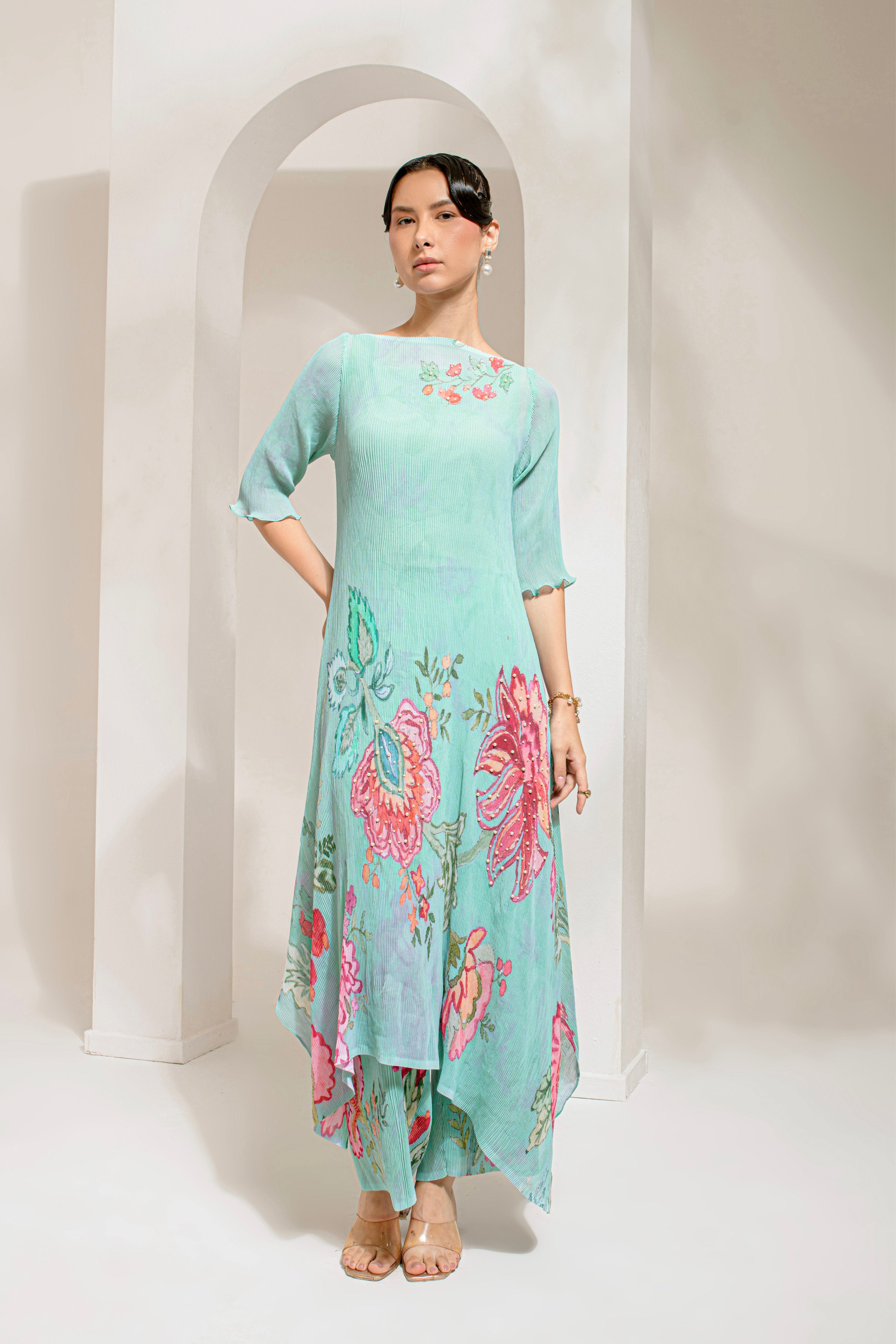 Green Hp Kurta Set