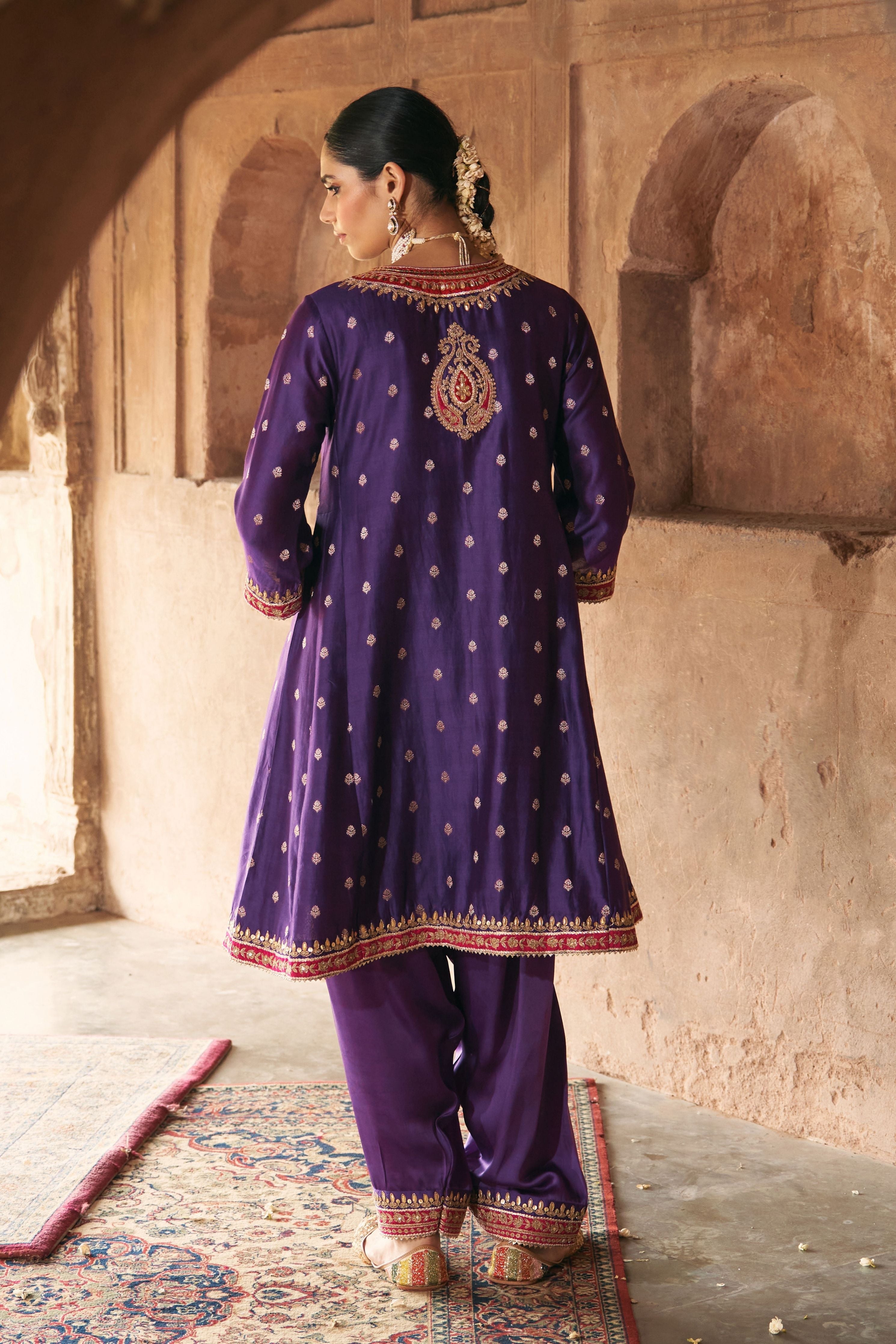 Hafsa Deep Purple Chauga With Salwar