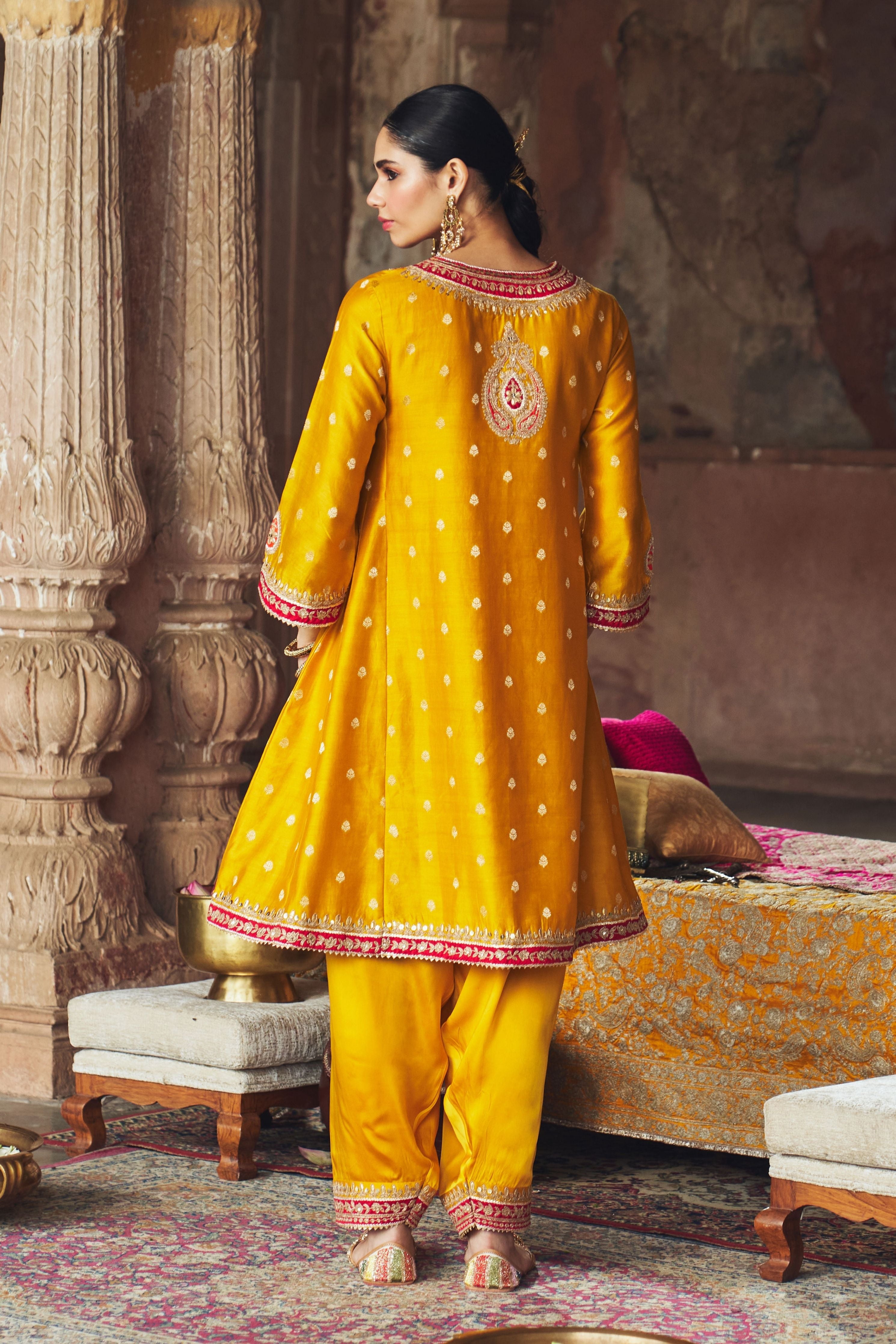 Hafsa Mustard Chauga With Salwar