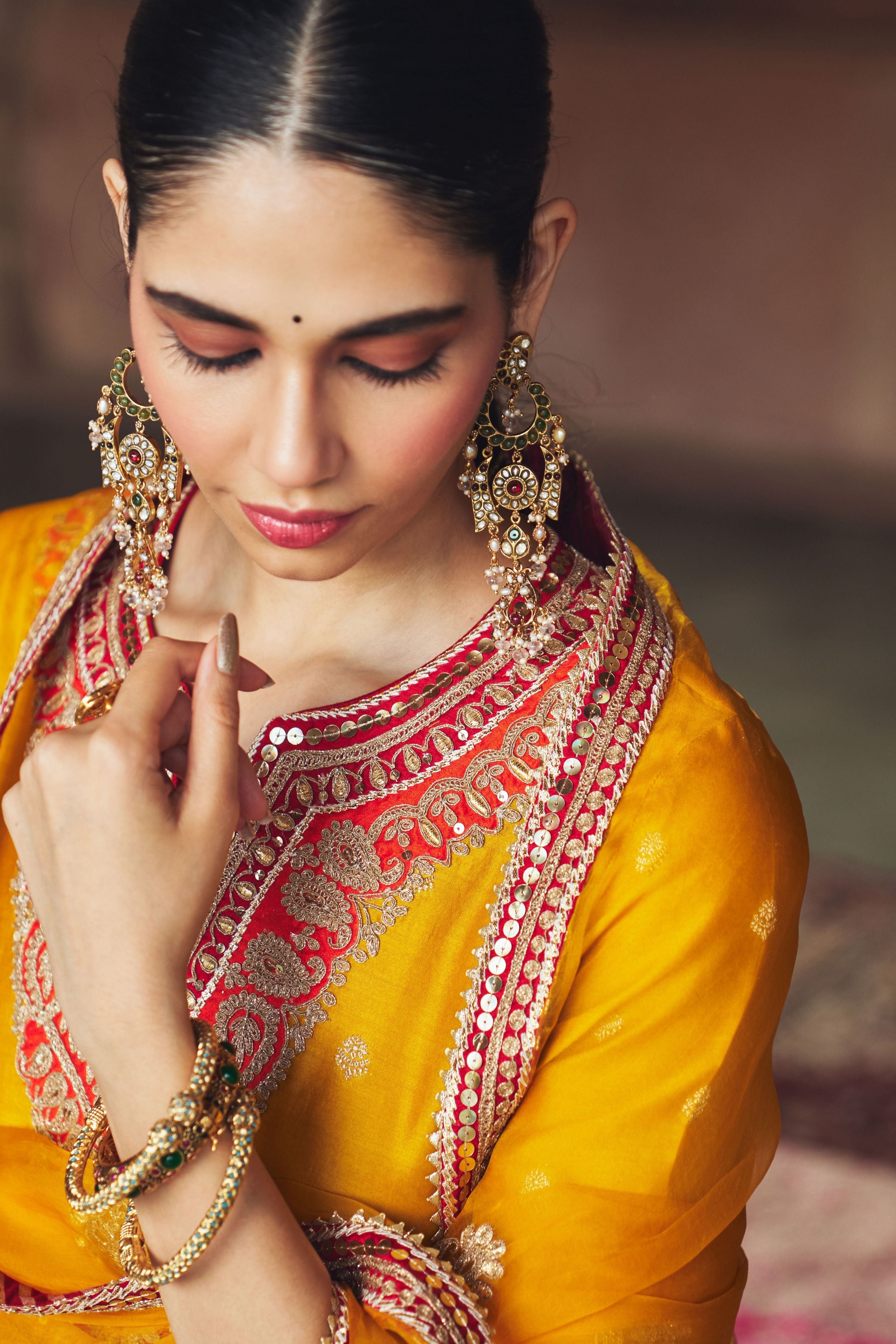 Hafsa Mustard Chauga With Salwar