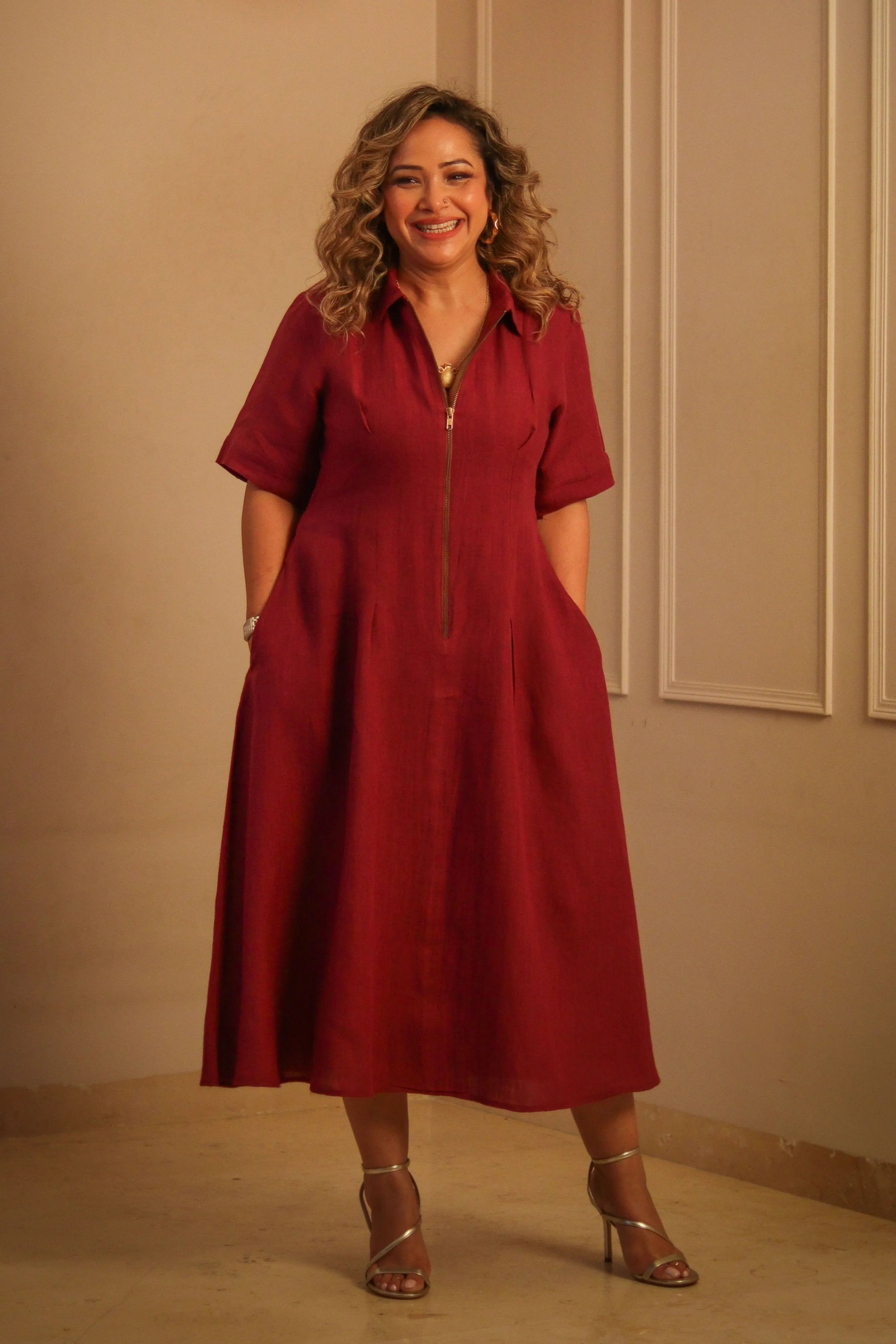 Rose Linen Dress