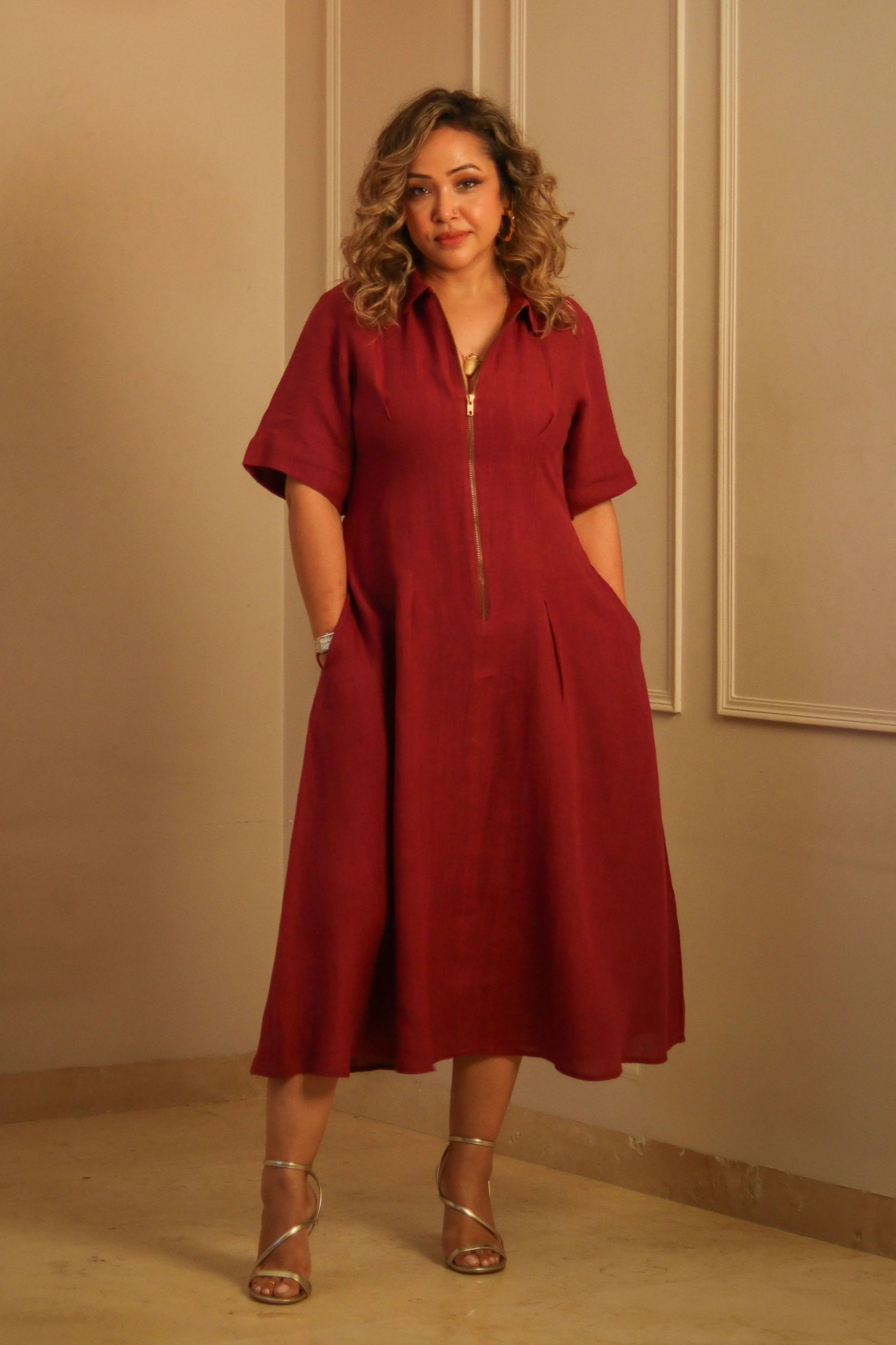 Rose Linen Dress