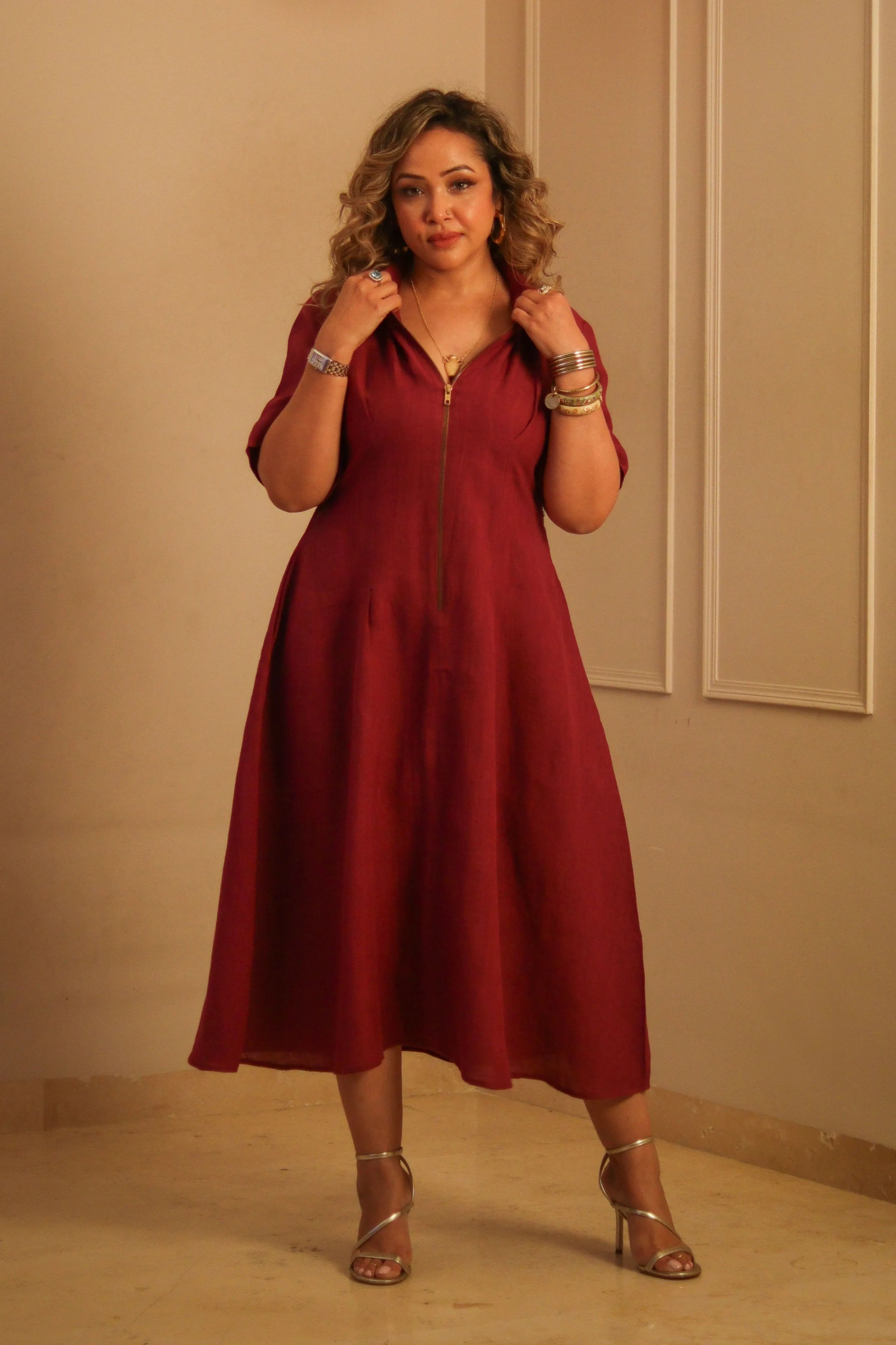 Rose Linen Dress