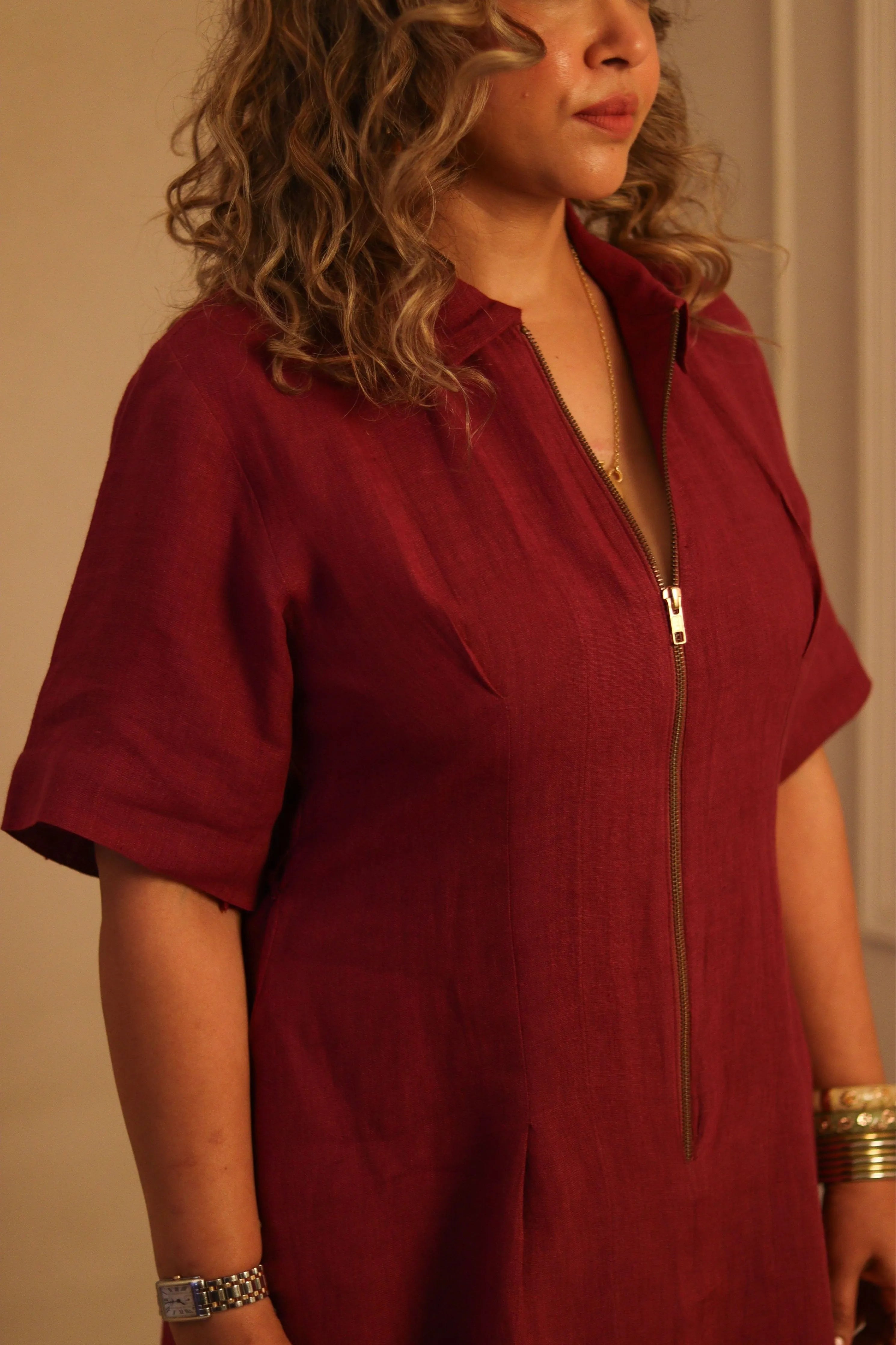 Rose Linen Dress
