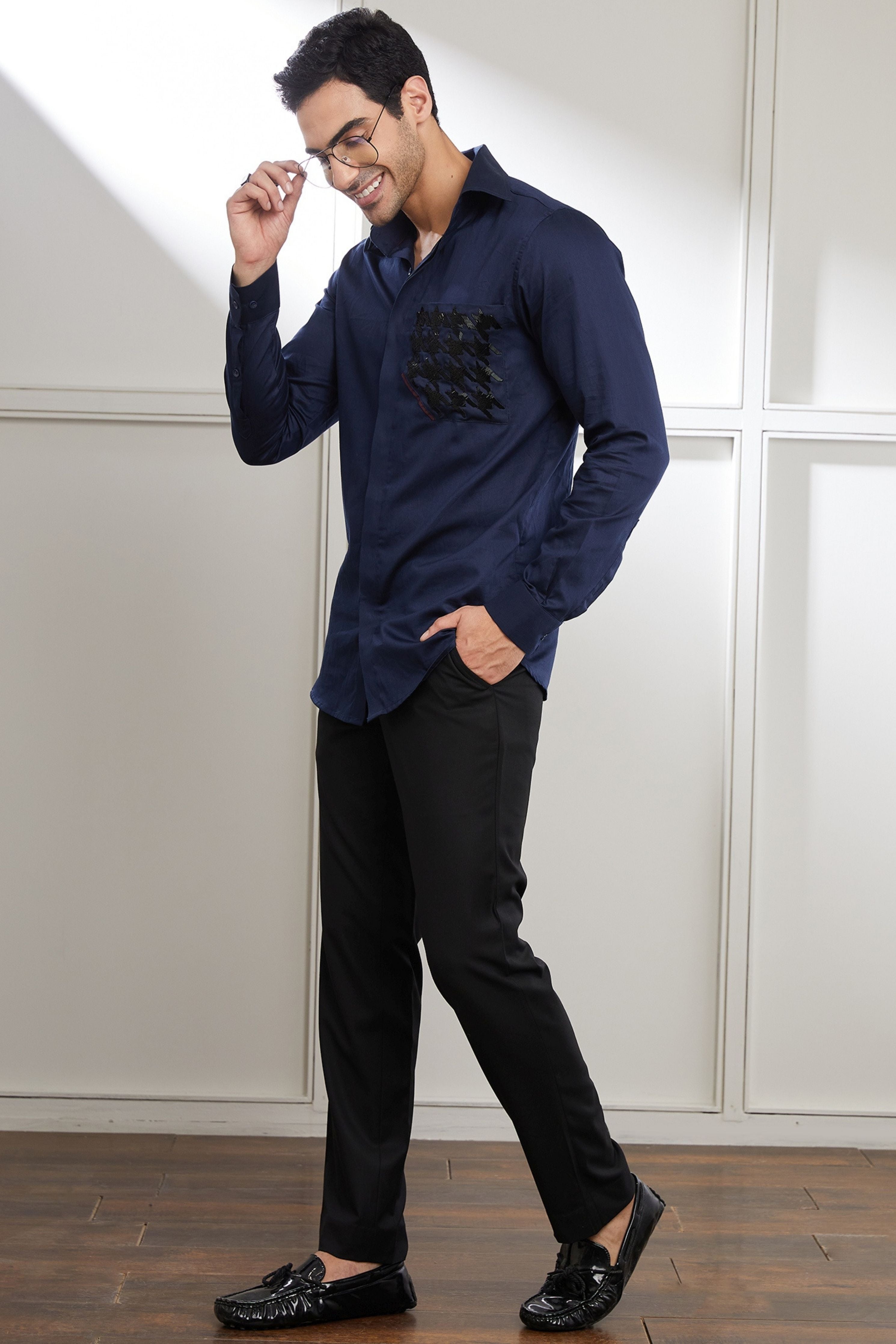 Houndstooth Emb Shirt