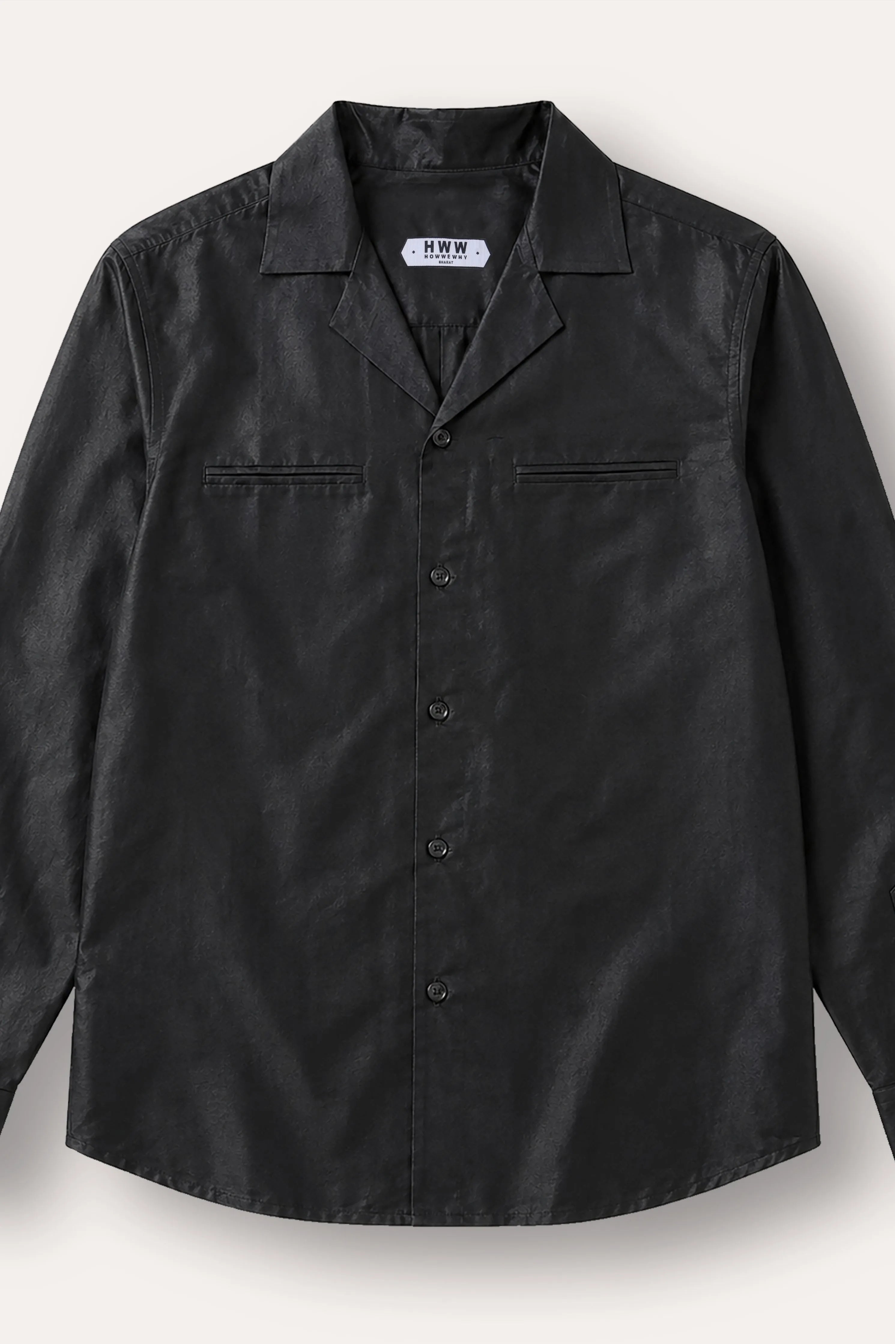 Black  Tailored Silk Khadi Shirt