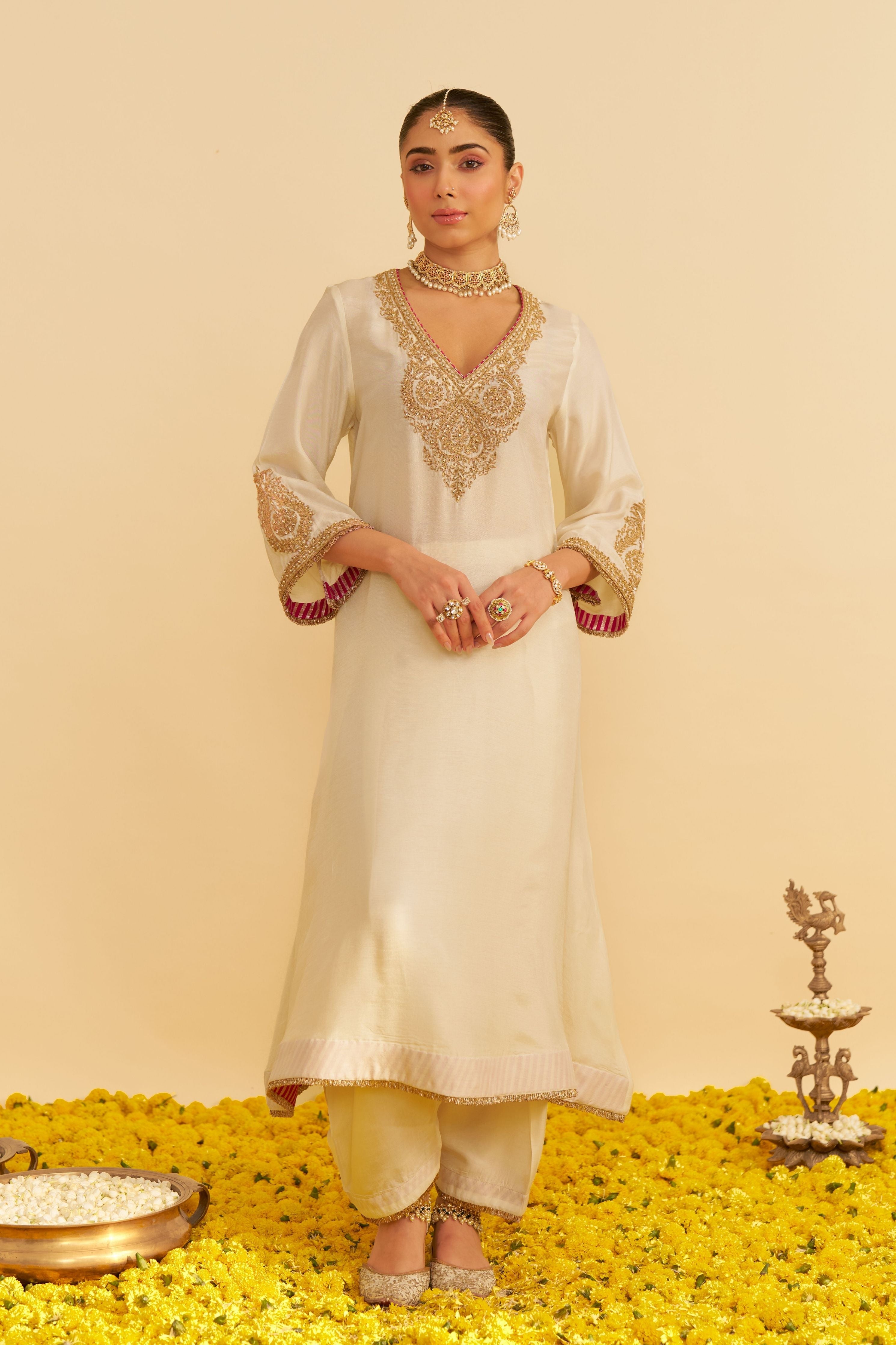 Haayat  Long Kaftan With Salwar And Dupatta