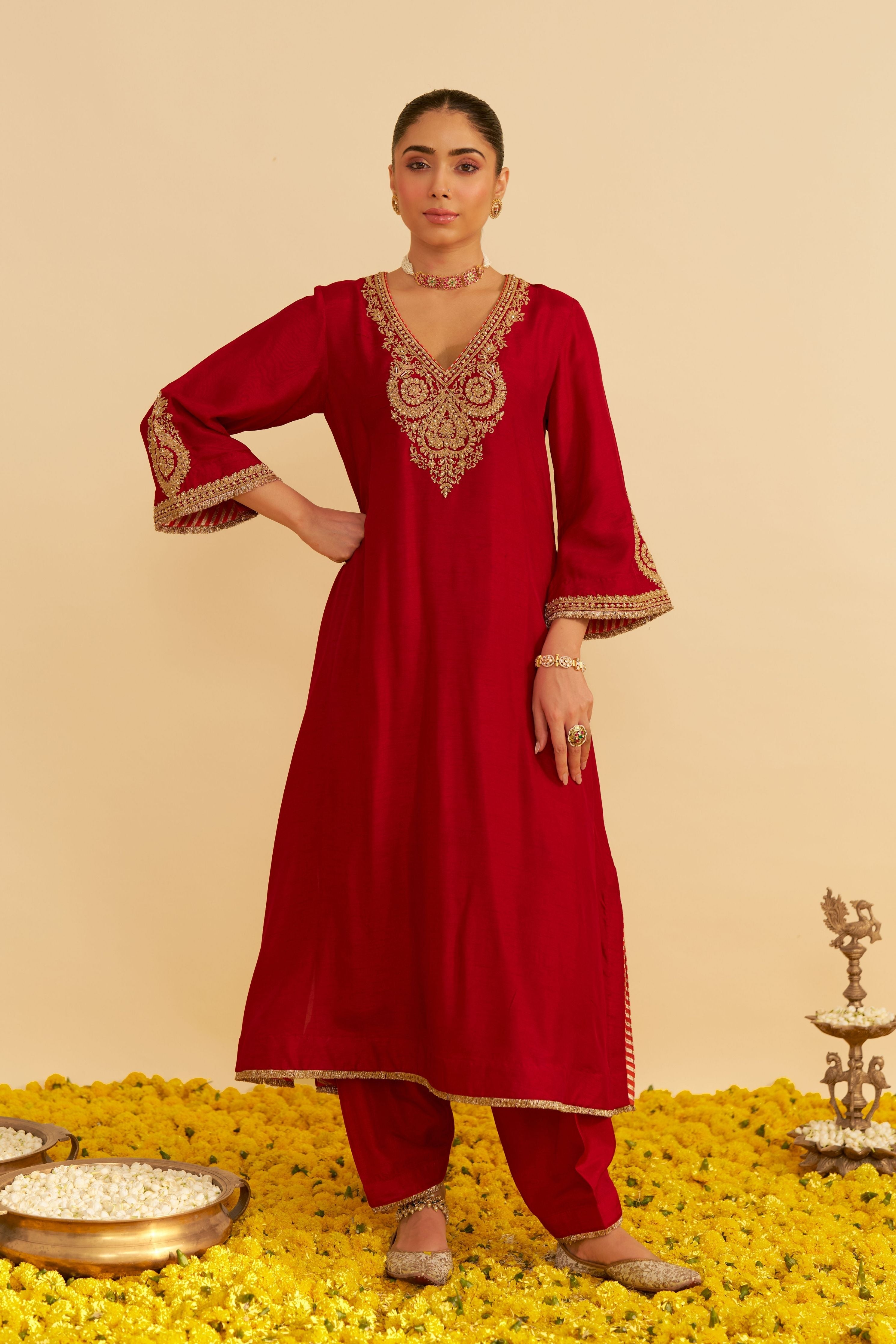 Haayat Long Kaftan With Salwar And Dupatta