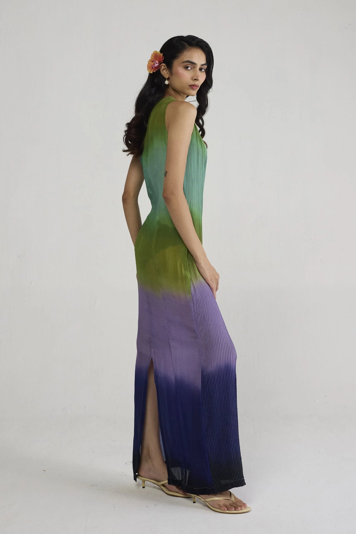 Hana Pintucks Crepe Dress