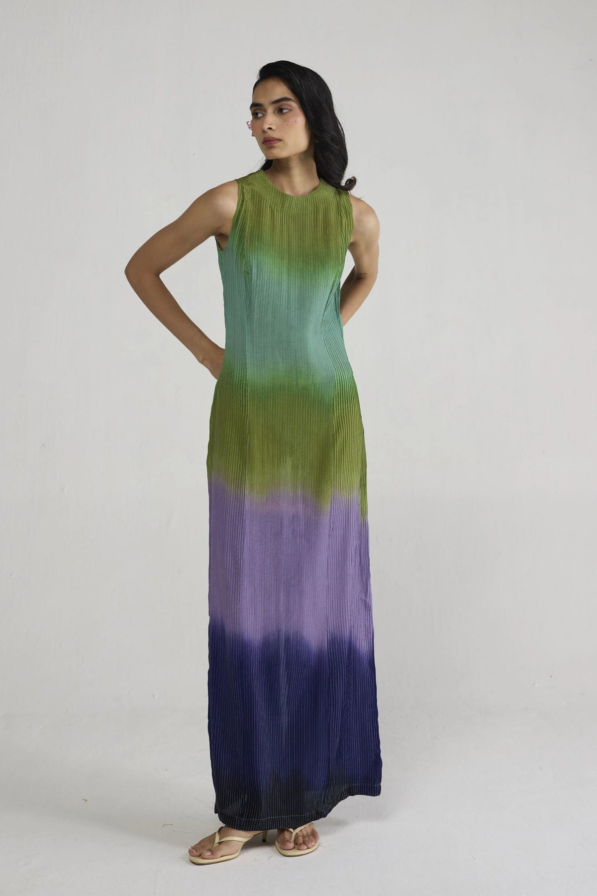 Hana Pintucks Crepe Dress