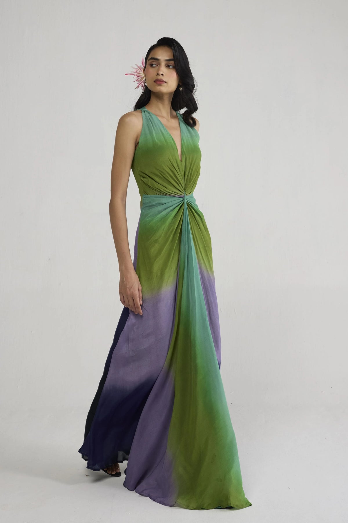 Hana V Neck Draped Dress