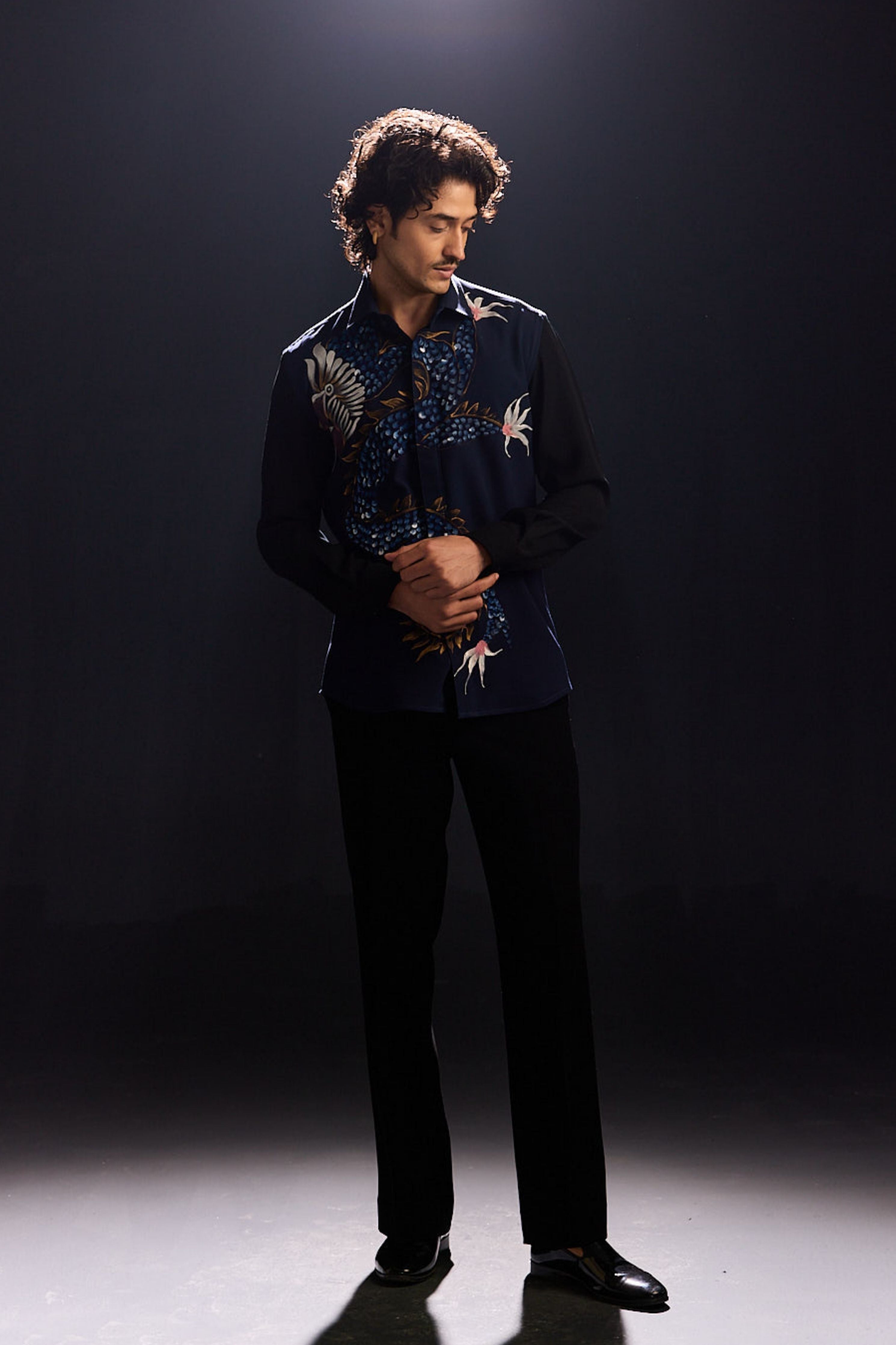 Hand Painted Blue Shirt