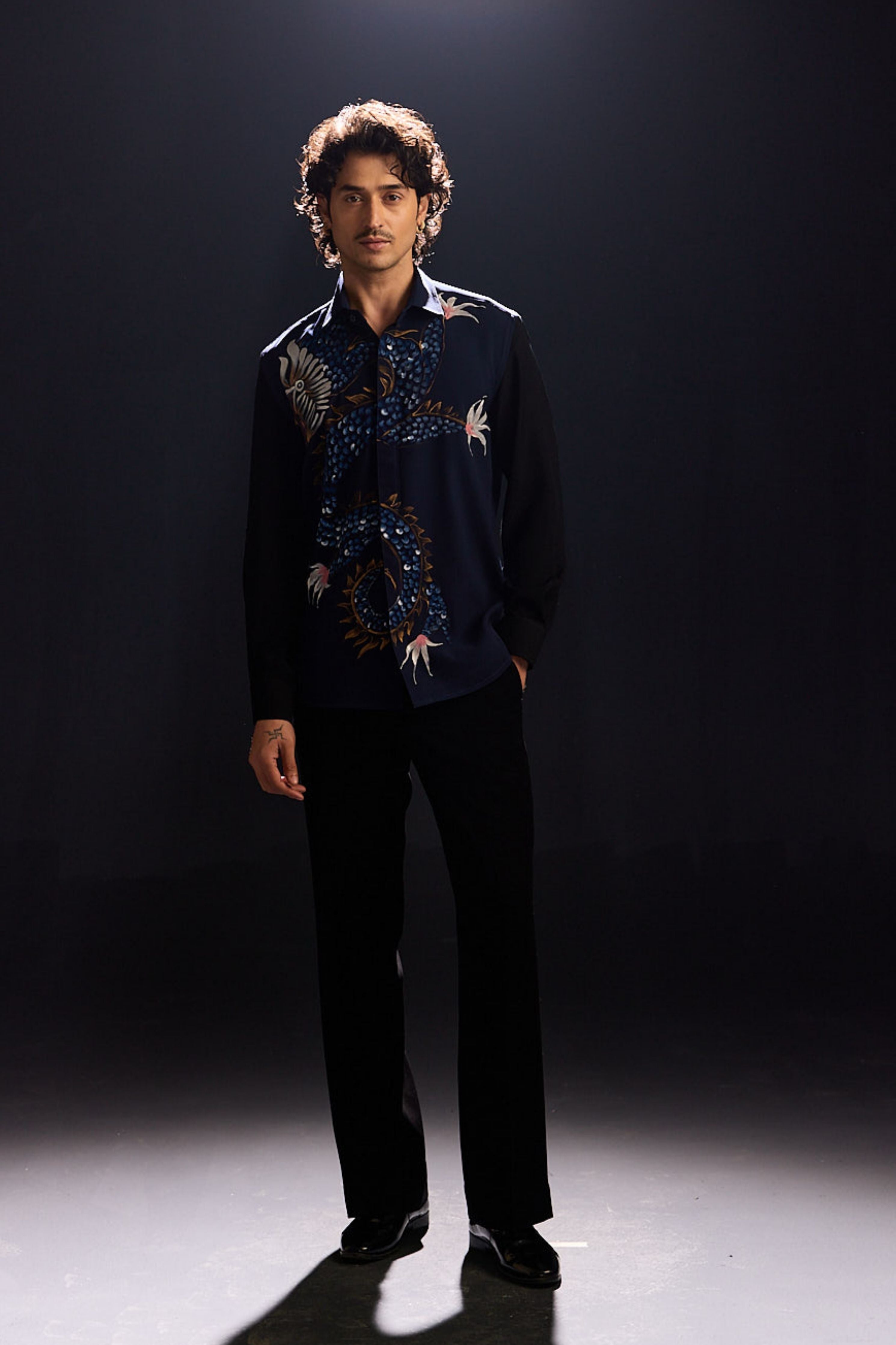Hand Painted Blue Shirt