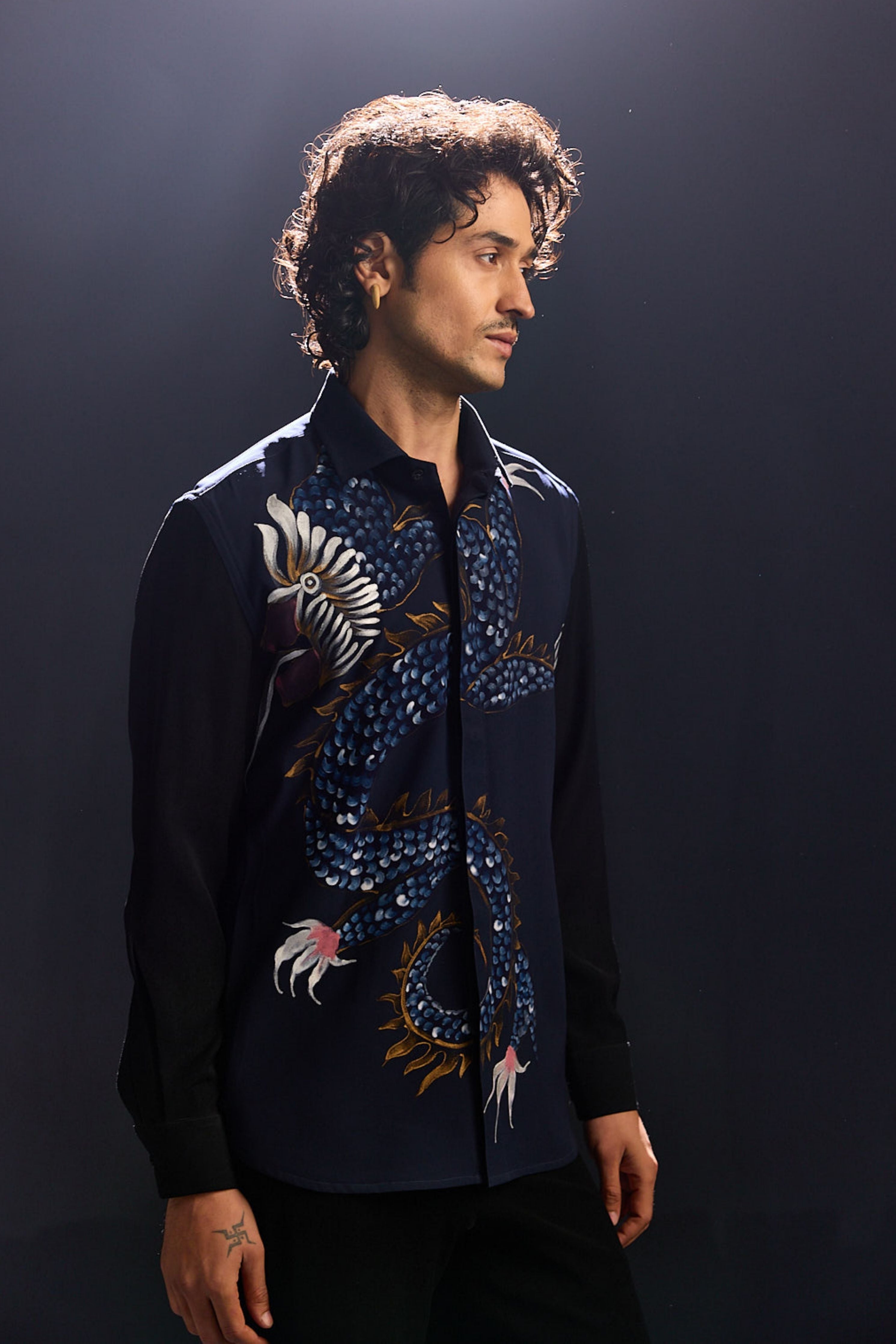 Hand Painted Blue Shirt