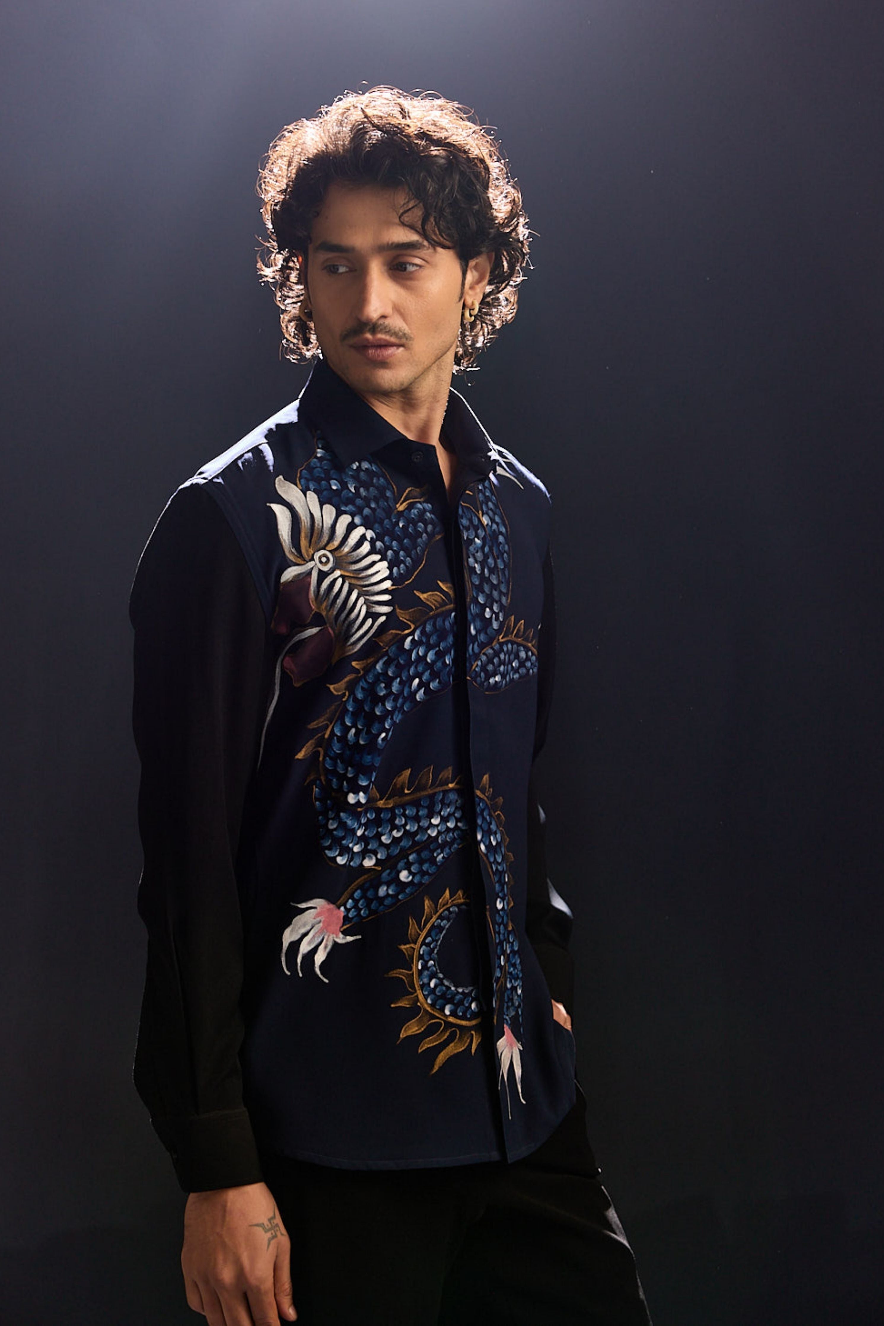 Hand Painted Blue Shirt