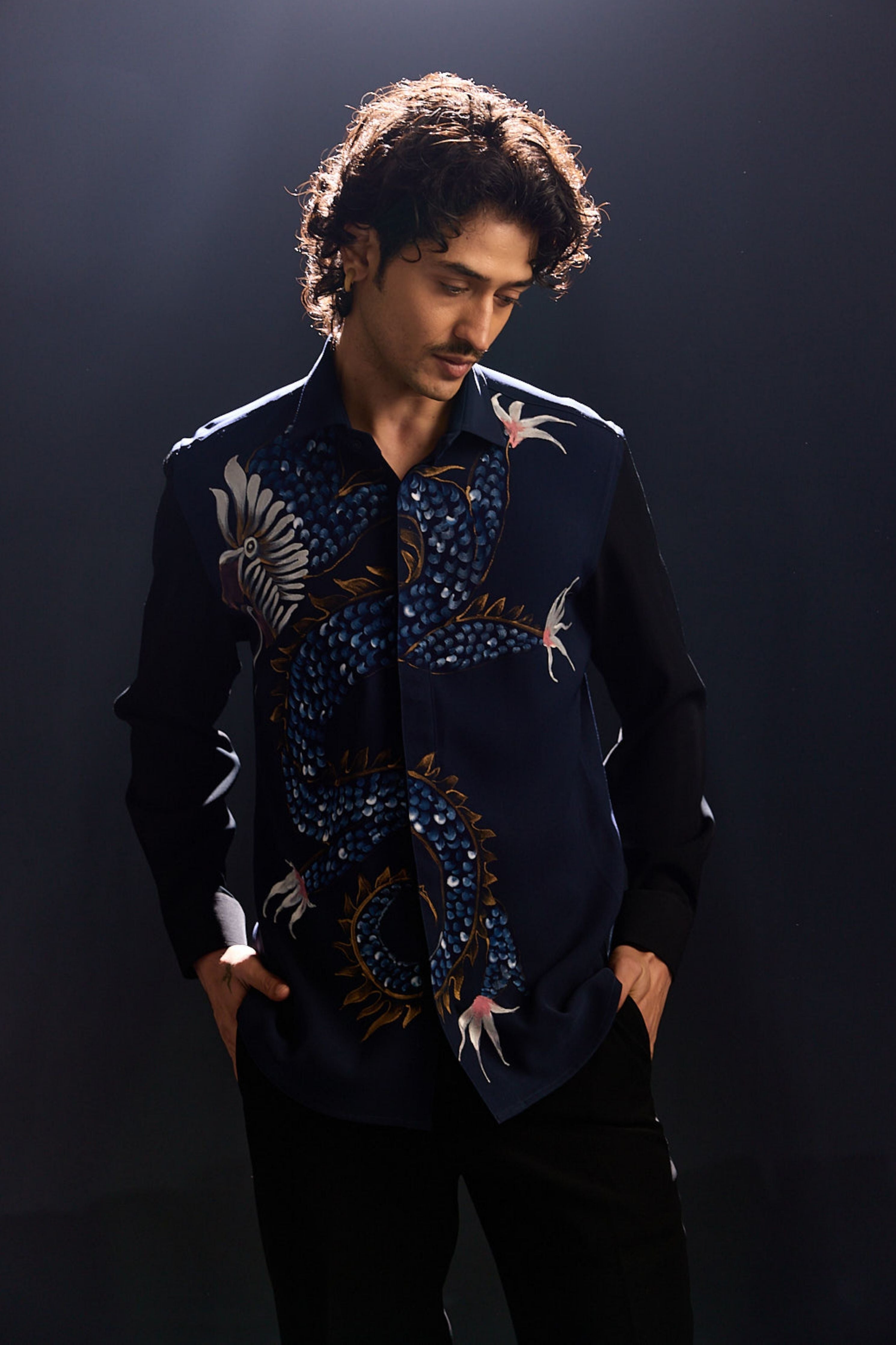 Hand Painted Blue Shirt