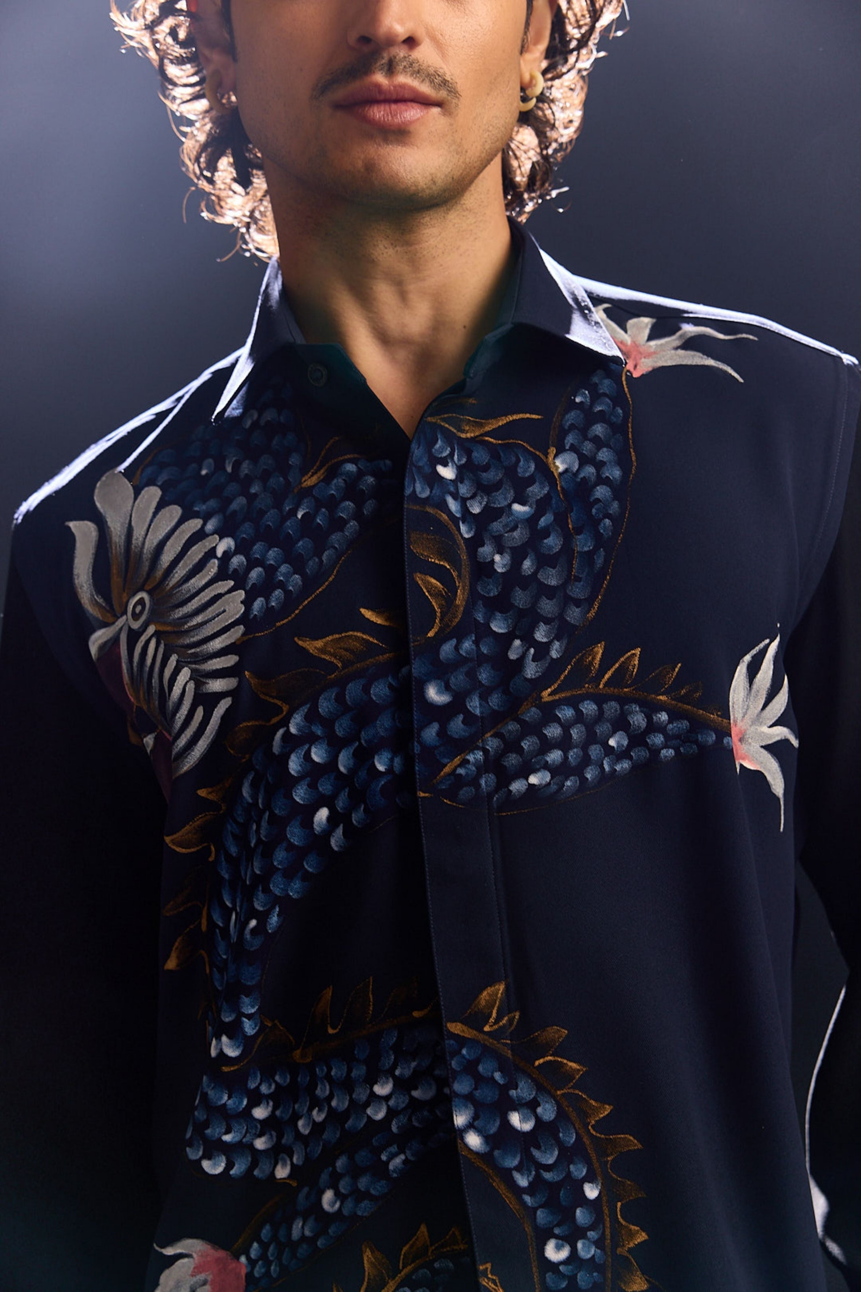 Hand Painted Blue Shirt