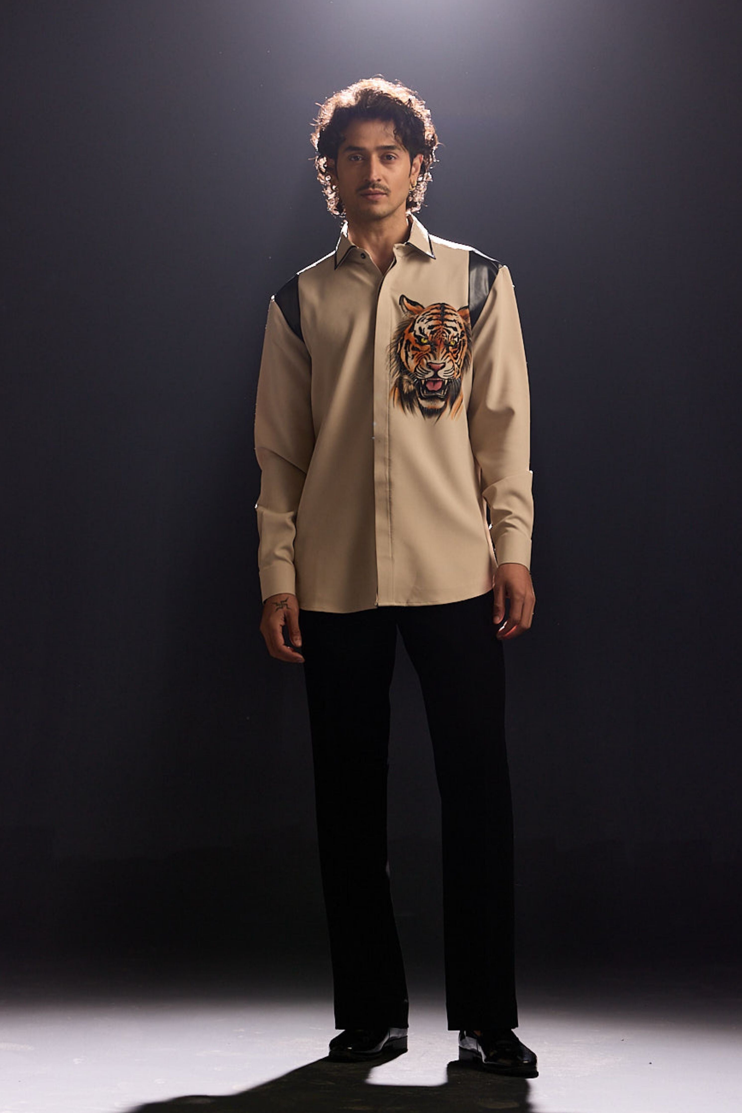Hand Painted Leather Detailing Shirt