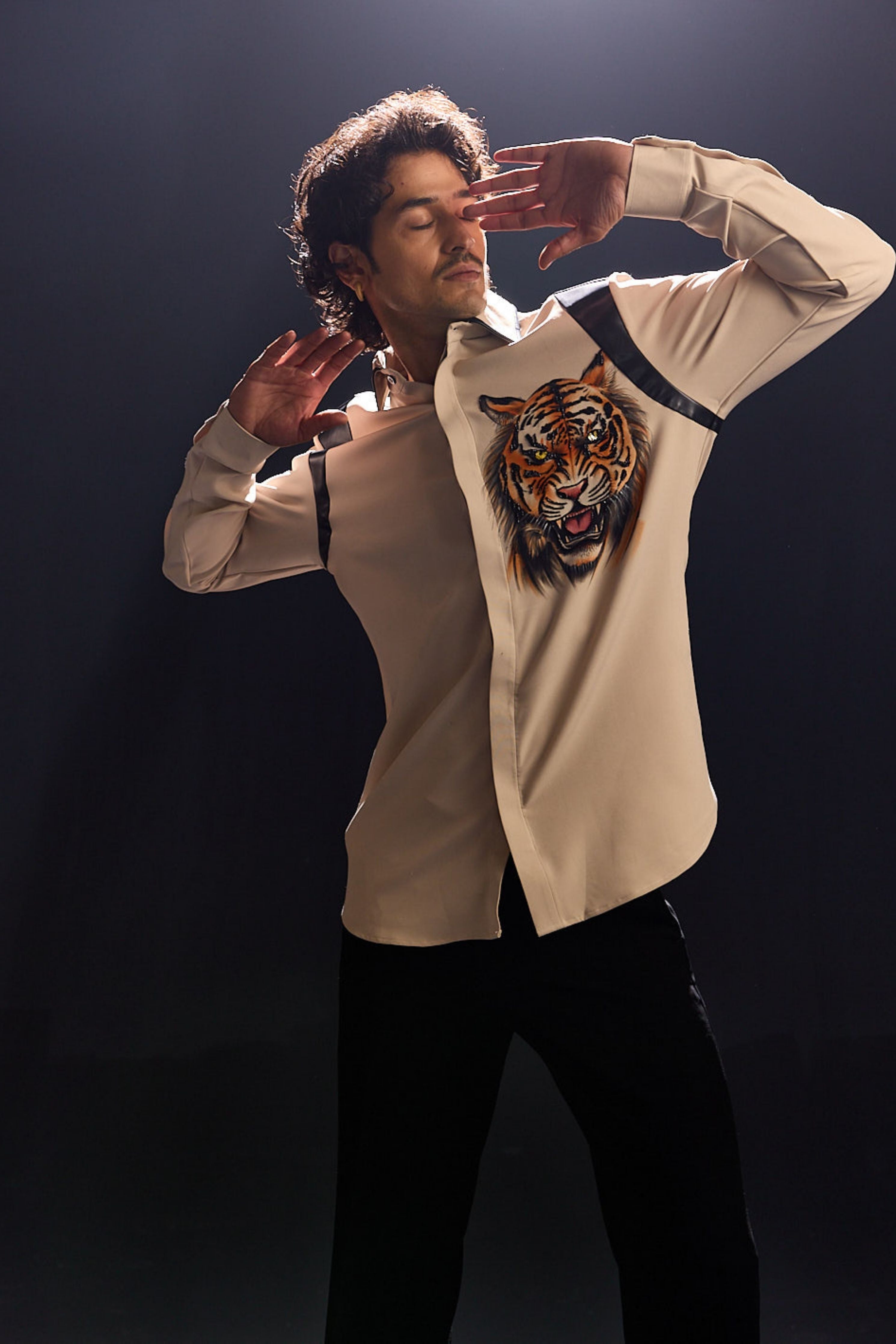 Hand Painted Leather Detailing Shirt